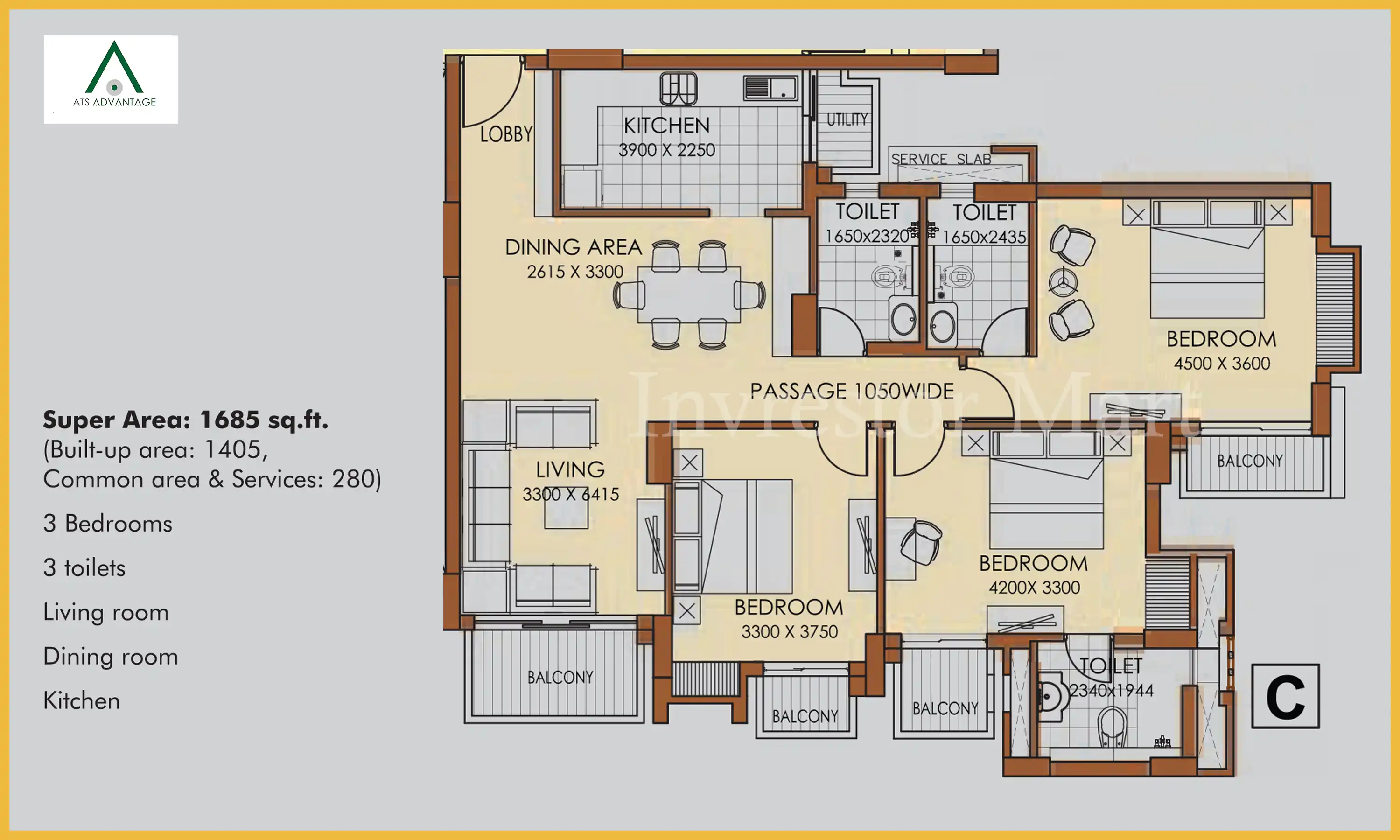 1685 Sqft