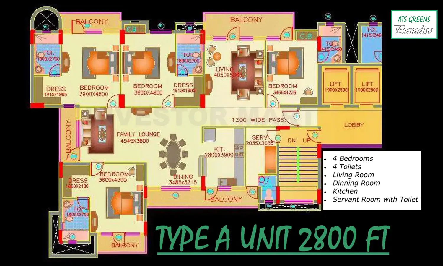 2800 Sqft