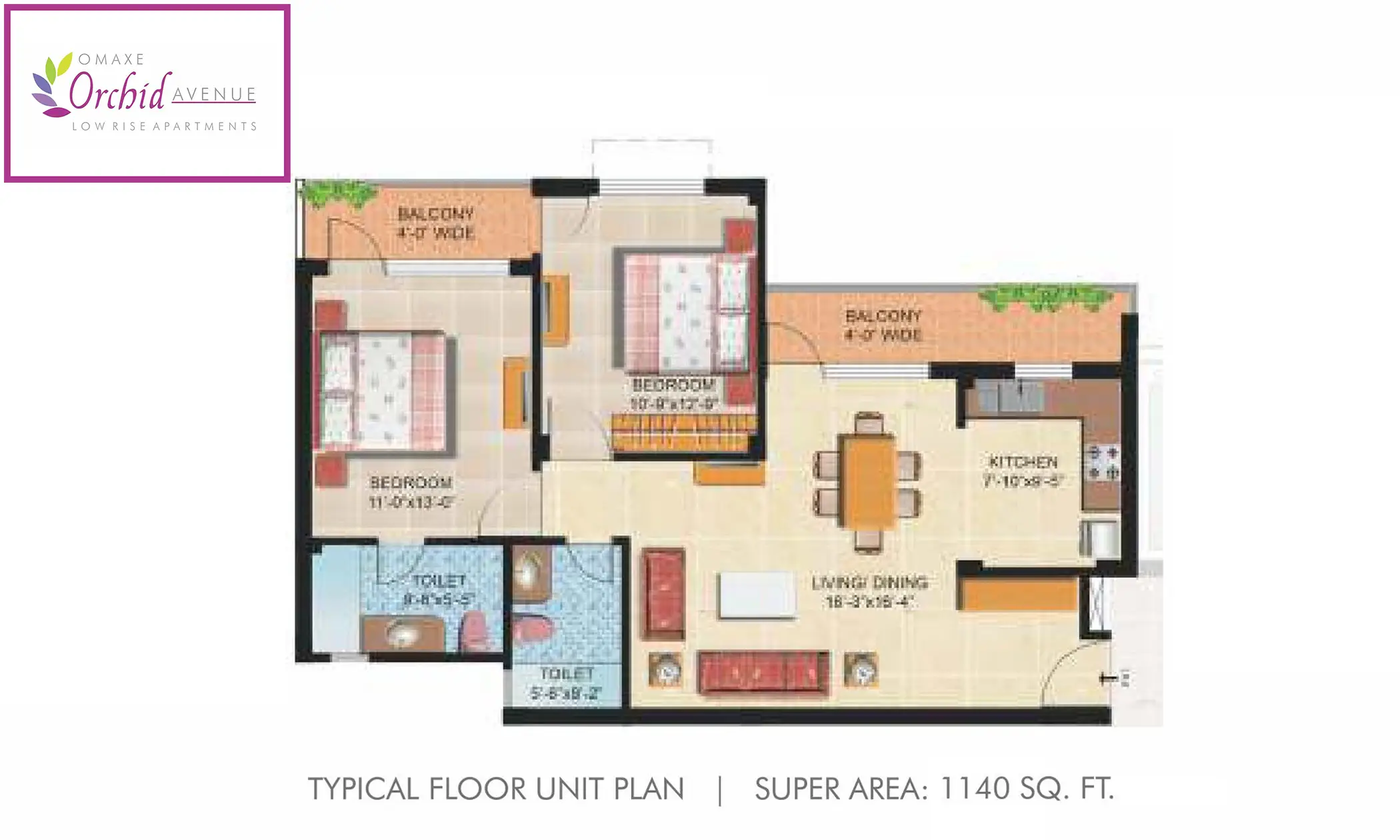 1140 Sqft