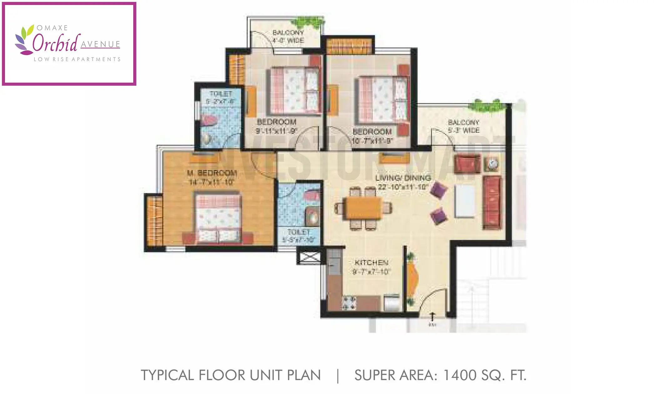 1400 Sqft