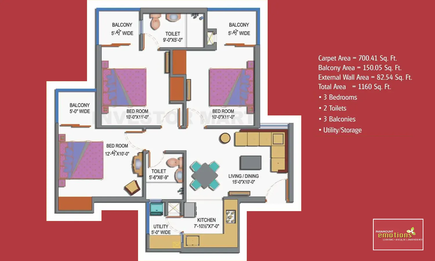 1160 Sqft