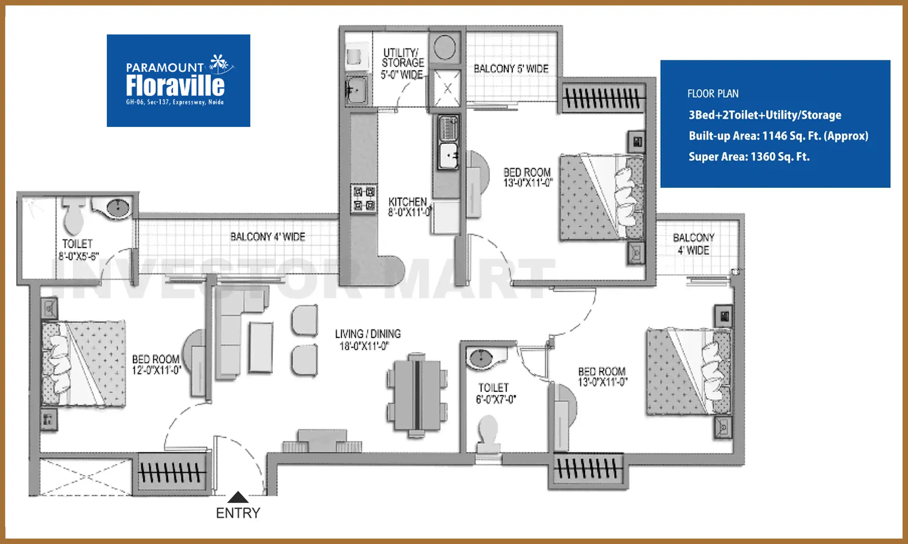 1360 Sqft