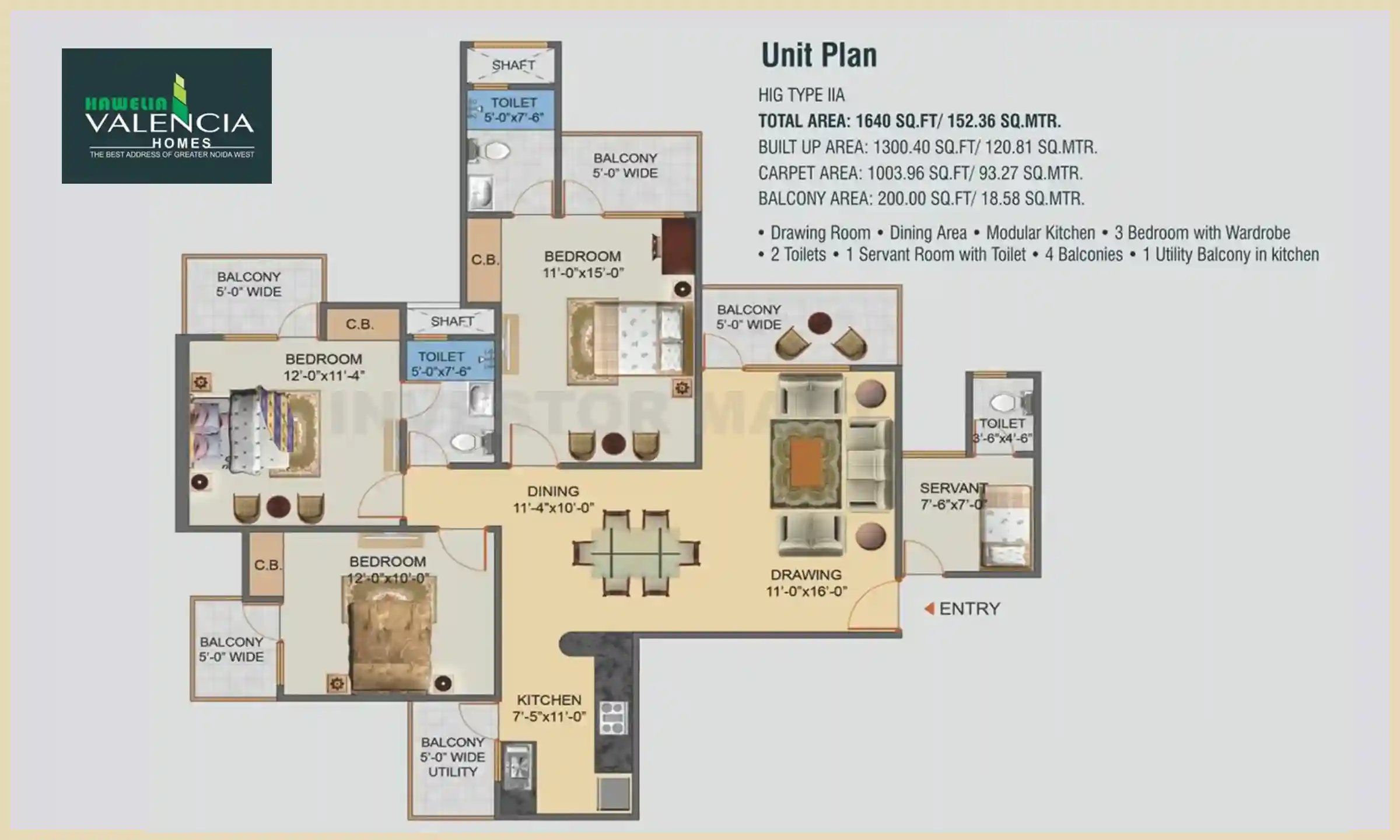 1640 Sqft