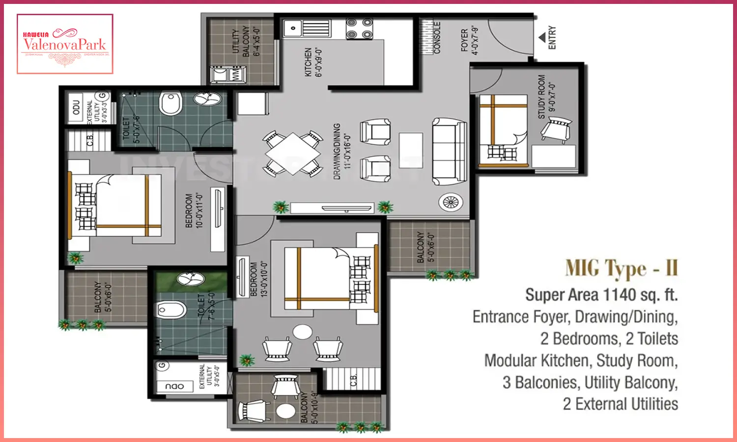 1140 Sqft