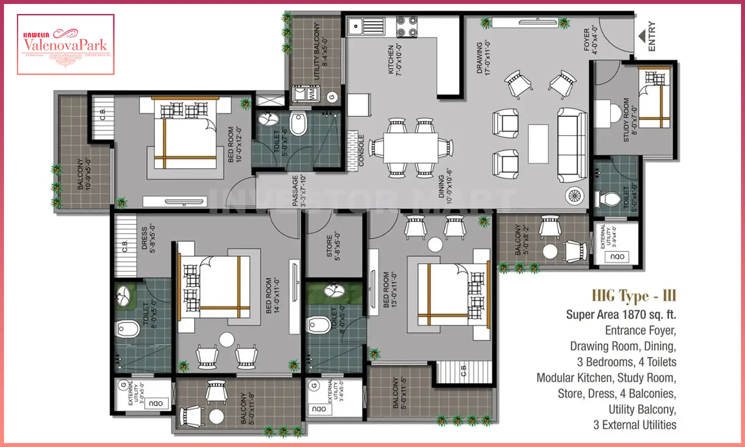 1870 Sqft