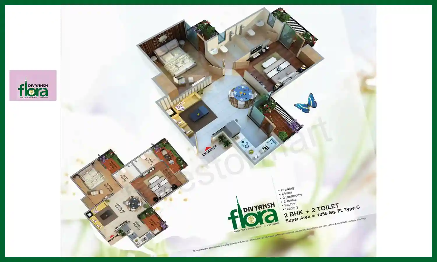 1055 Sqft