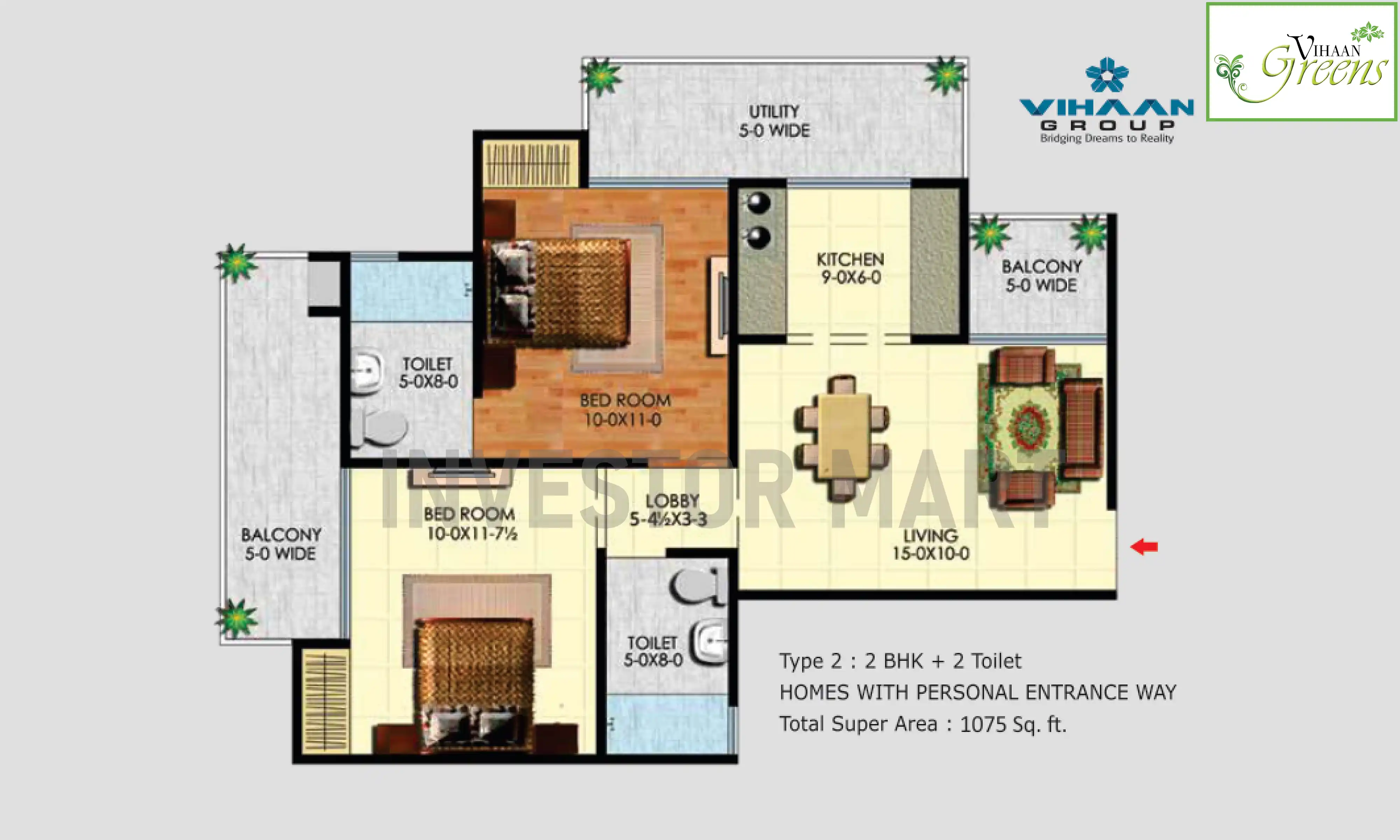 1075 Sqft