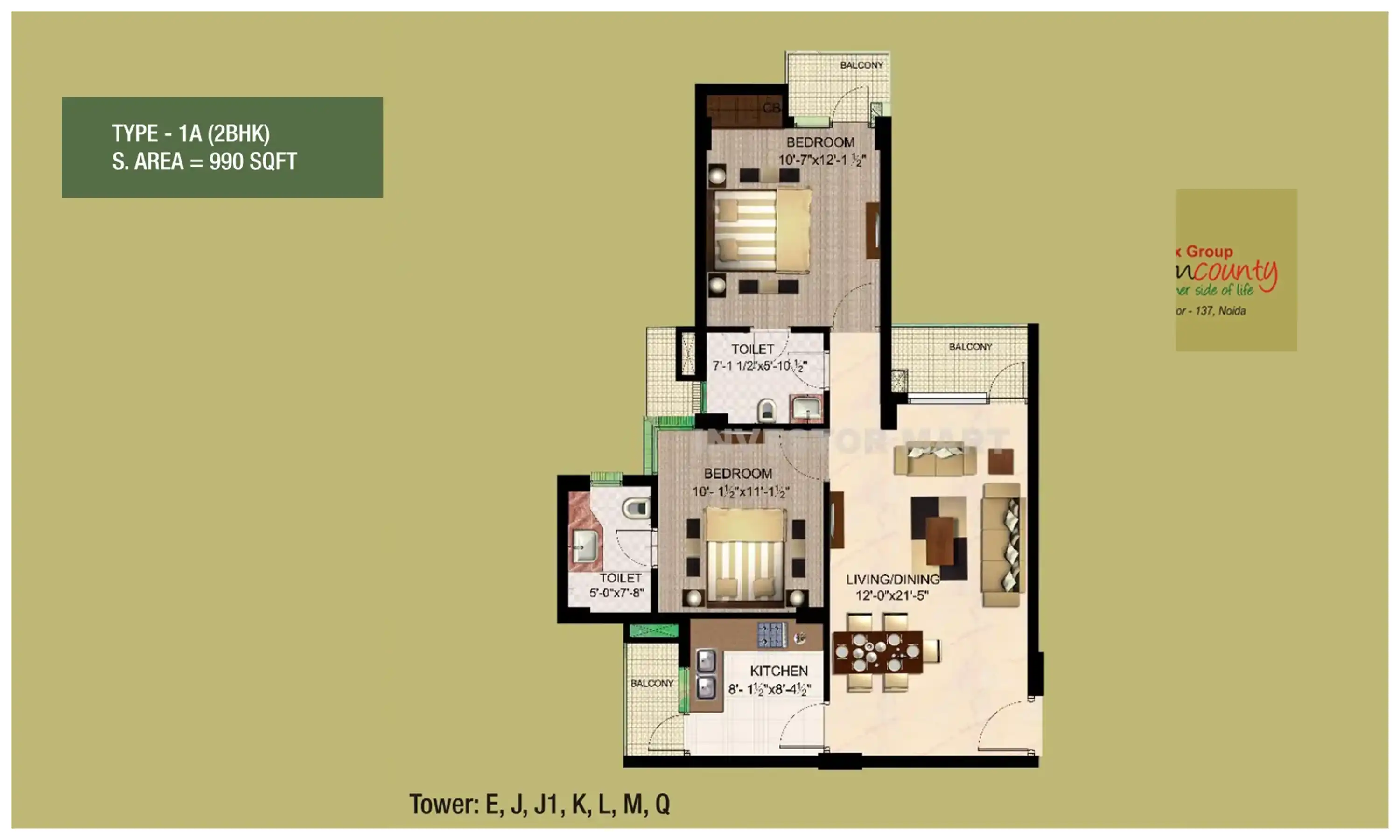 990 Sqft