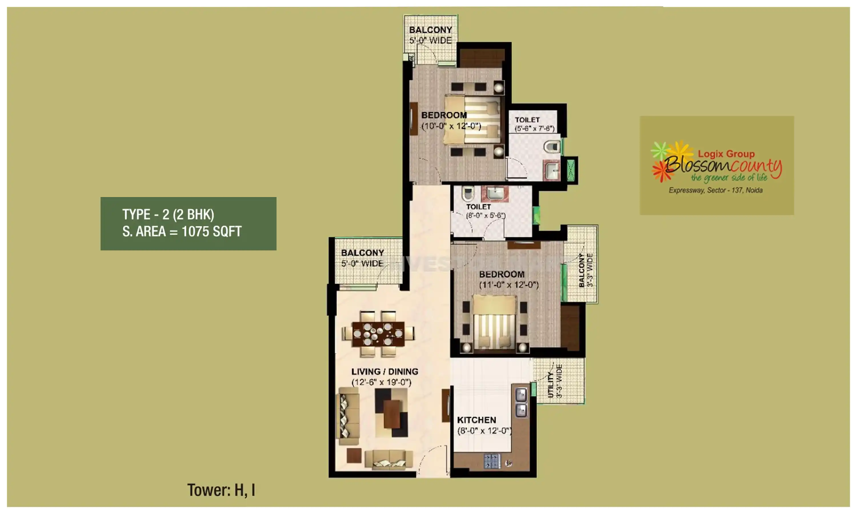 1075 Sqft