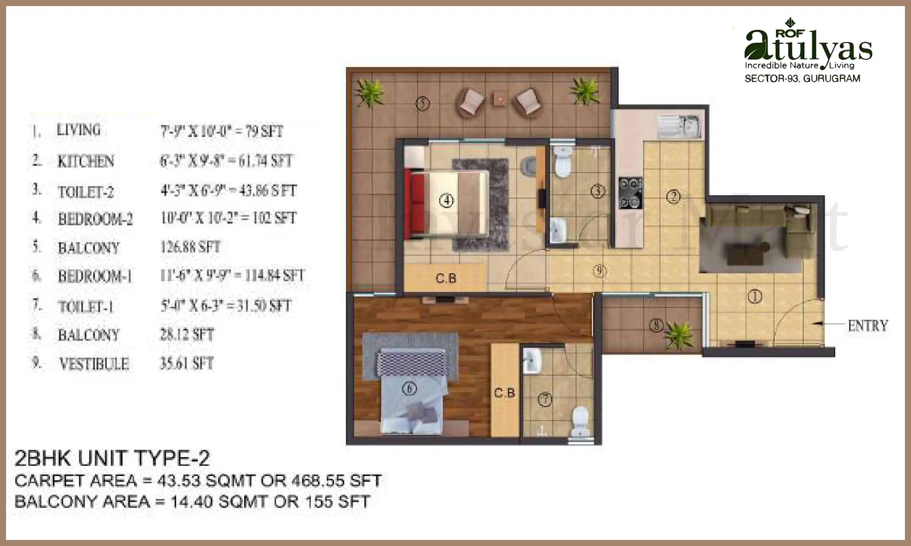468 Sqft