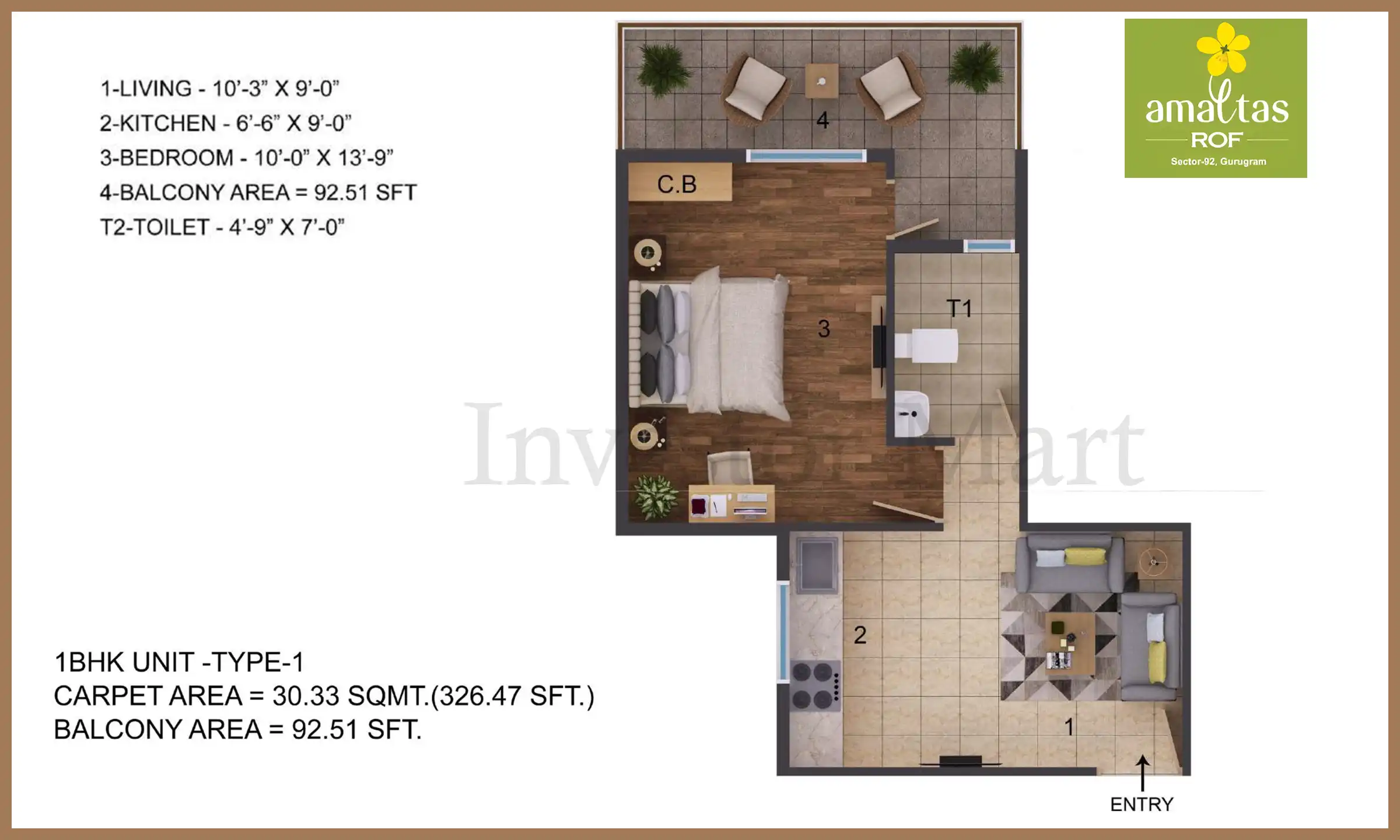 326 Sqft