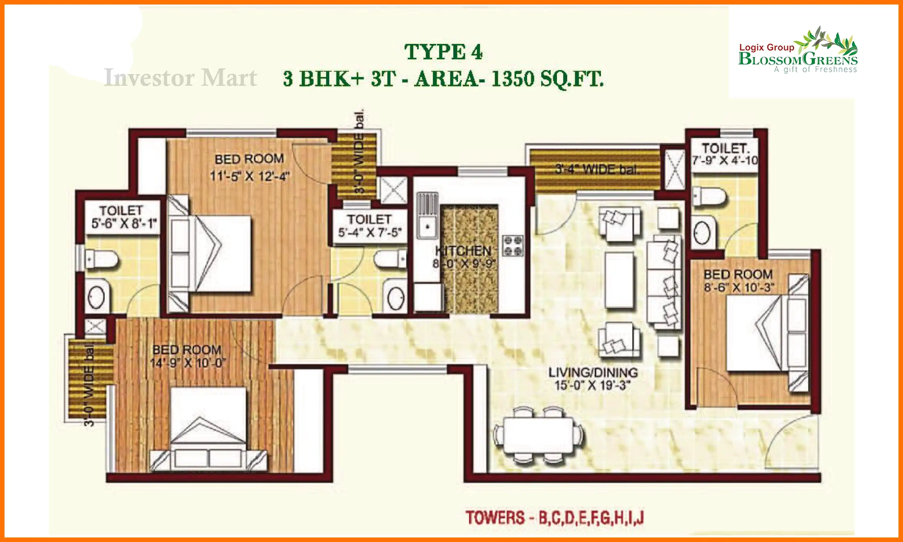 1350 Sqft