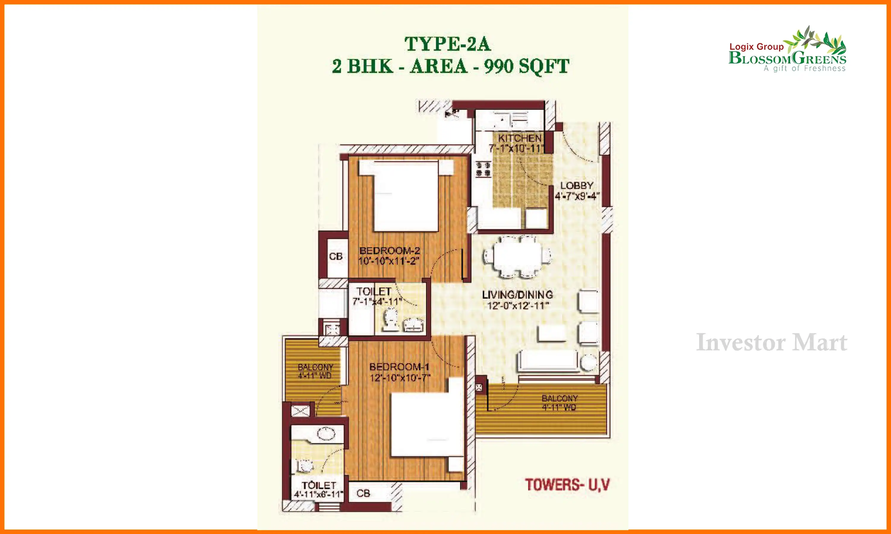 990 Sqft