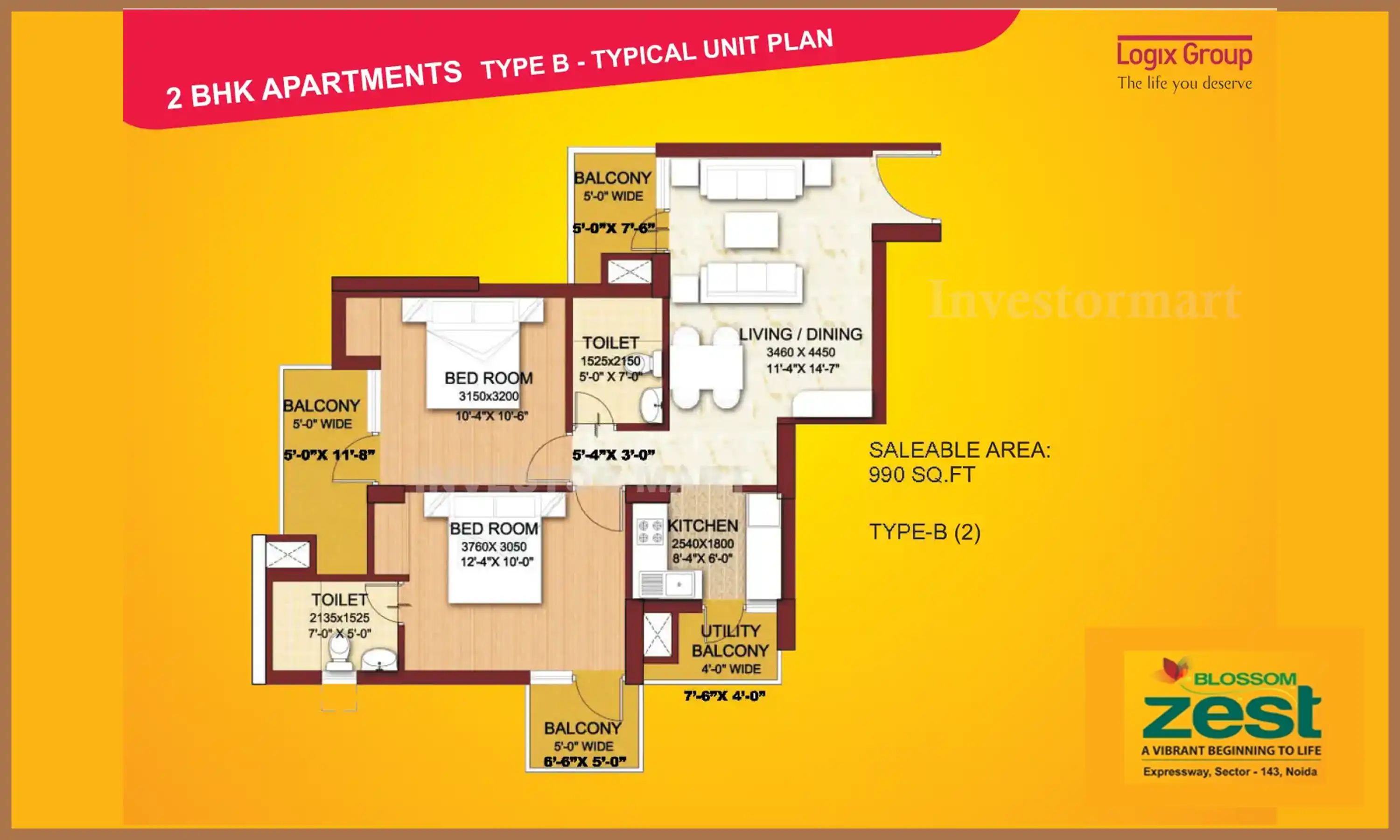 990 Sqft