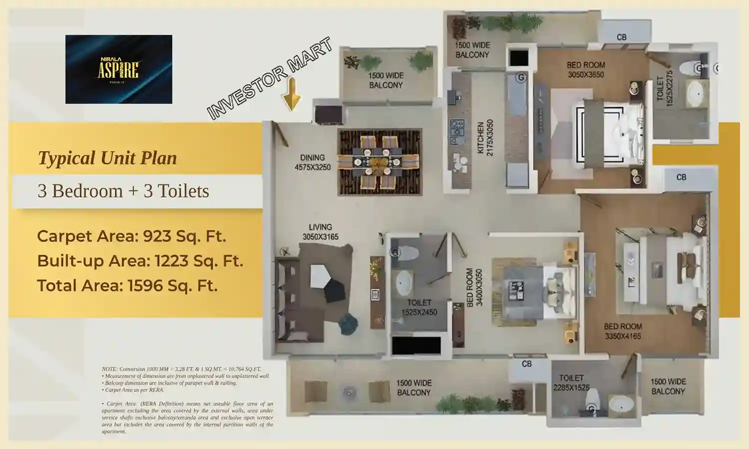 1596 Sqft