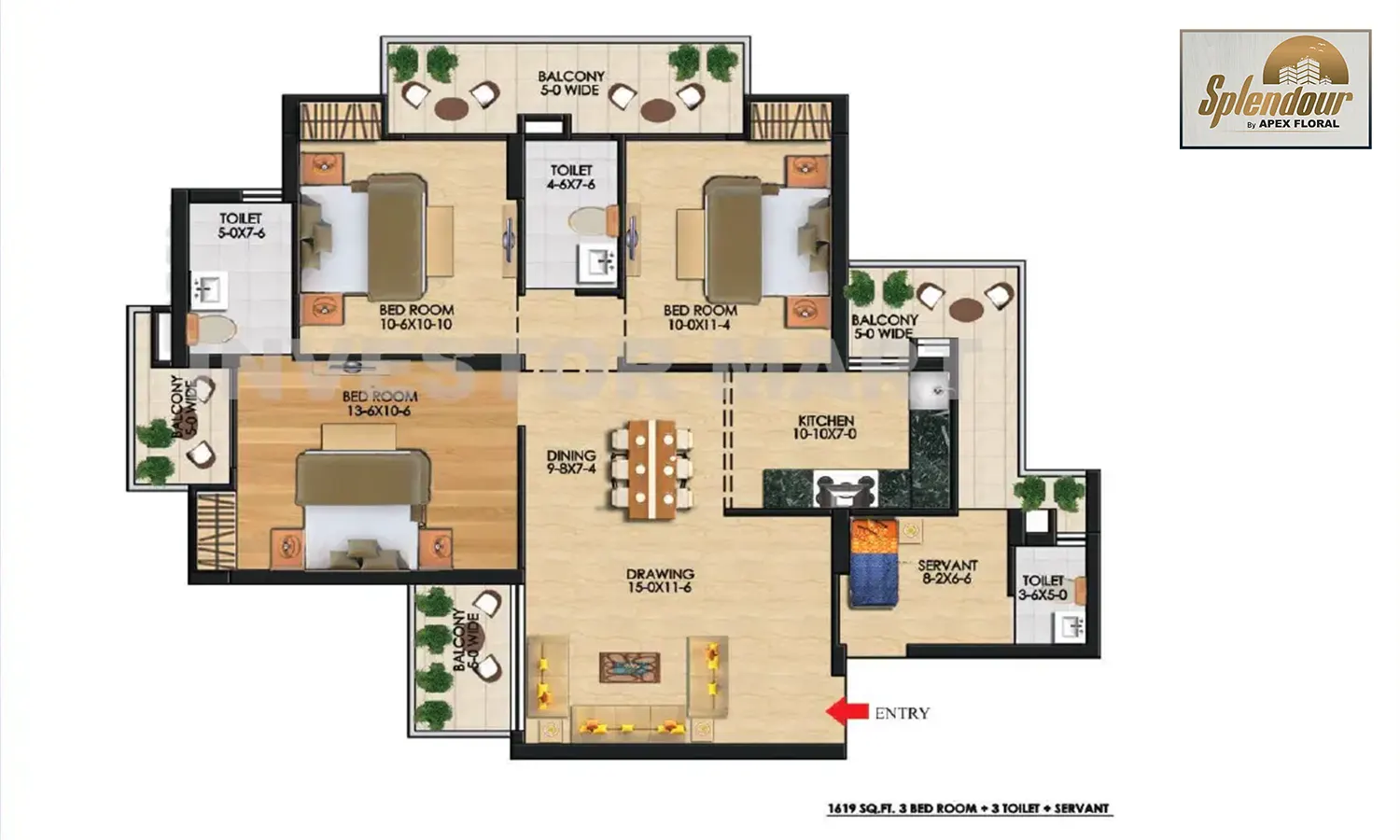 1619 Sqft