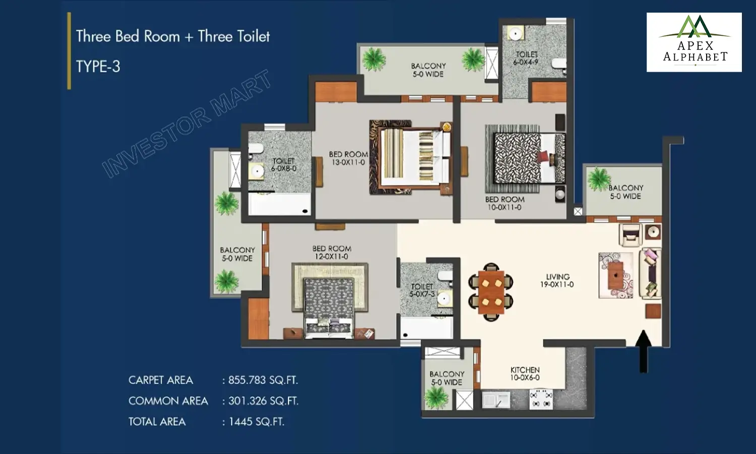 1445 Sqft