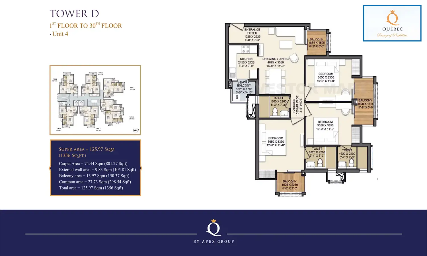 1356 Sqft