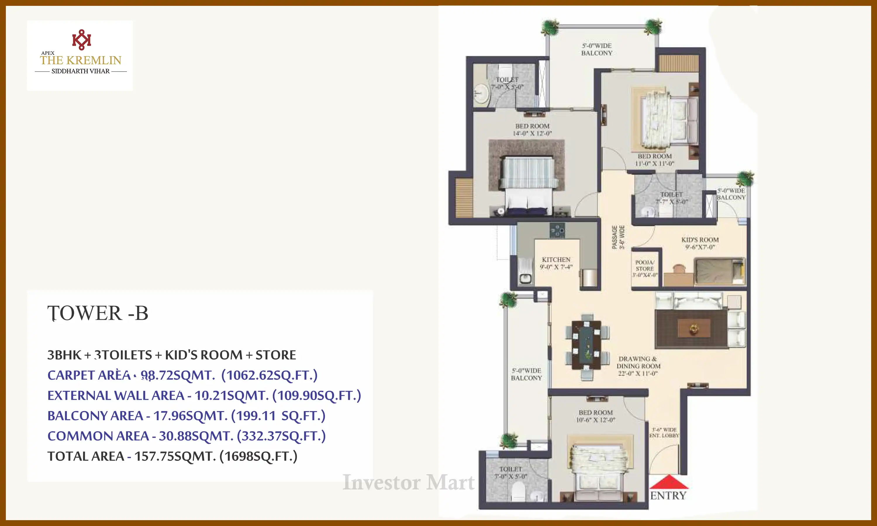 1698 Sqft