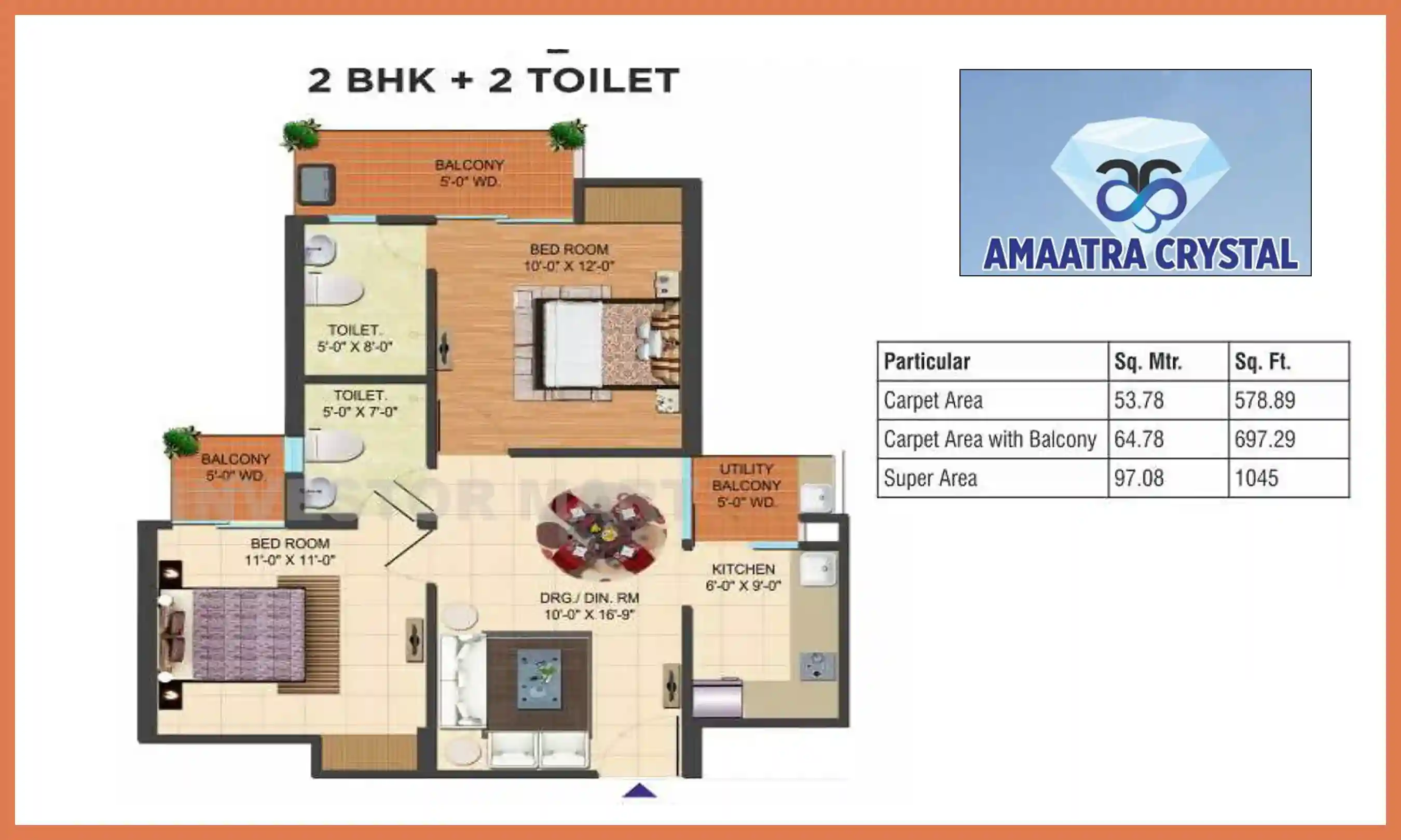 1045 Sqft