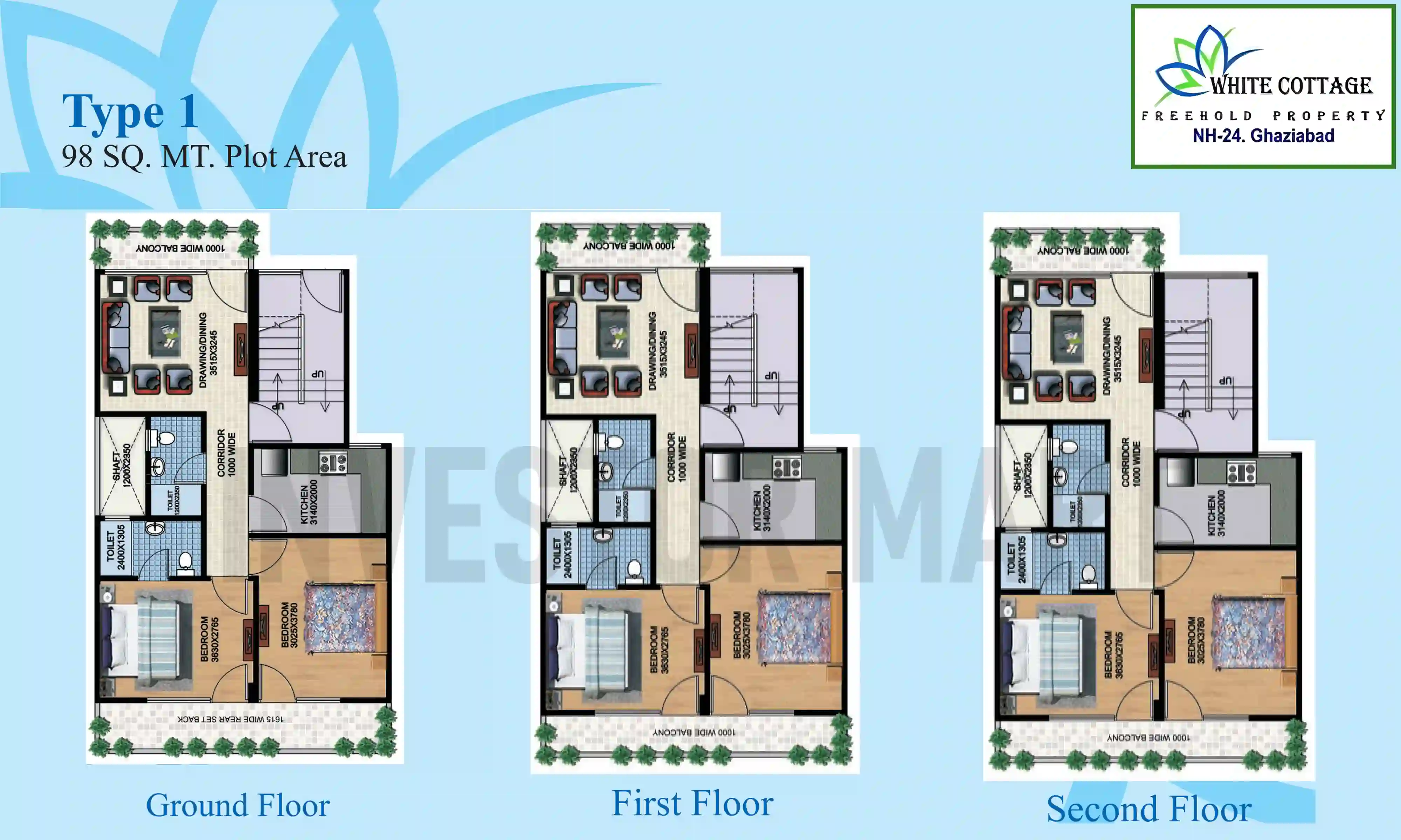 1054 Sqft