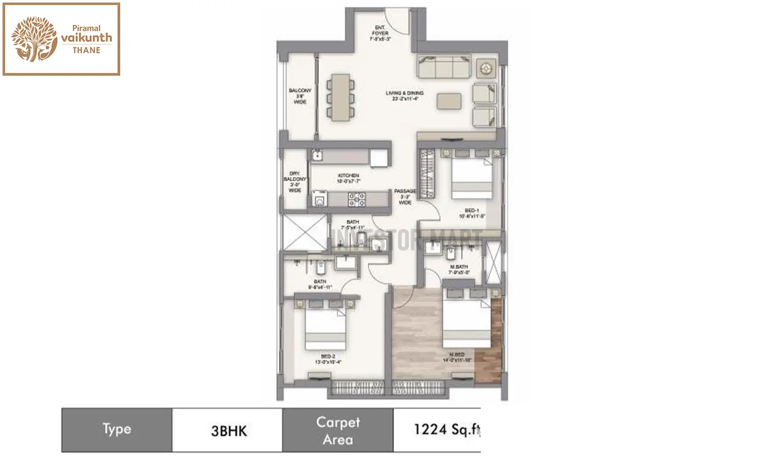 1224 Sqft