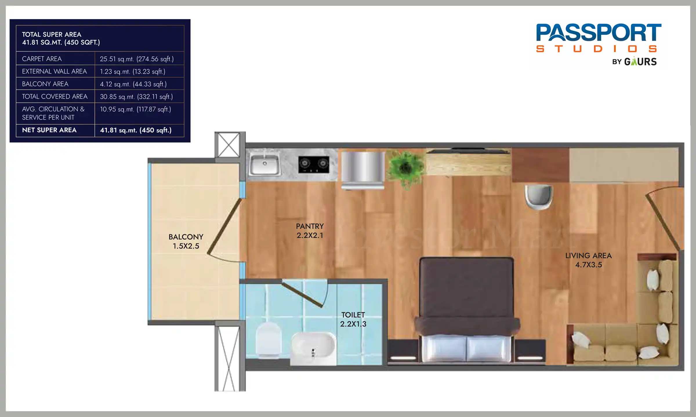 450 Sqft