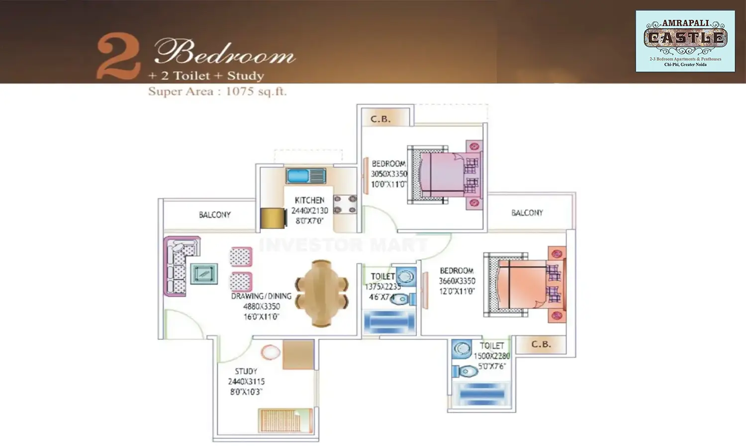 1075 Sqft