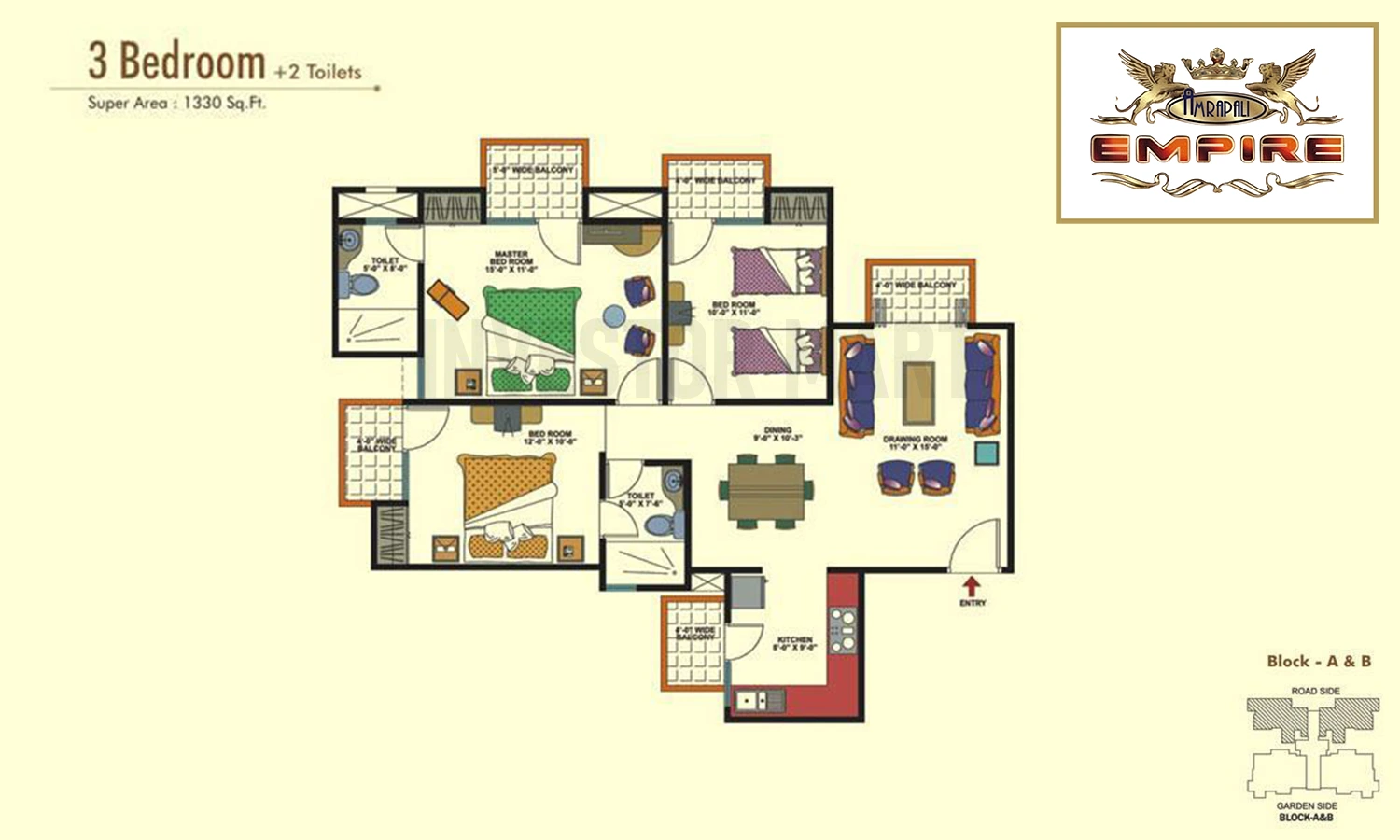 1330 Sqft