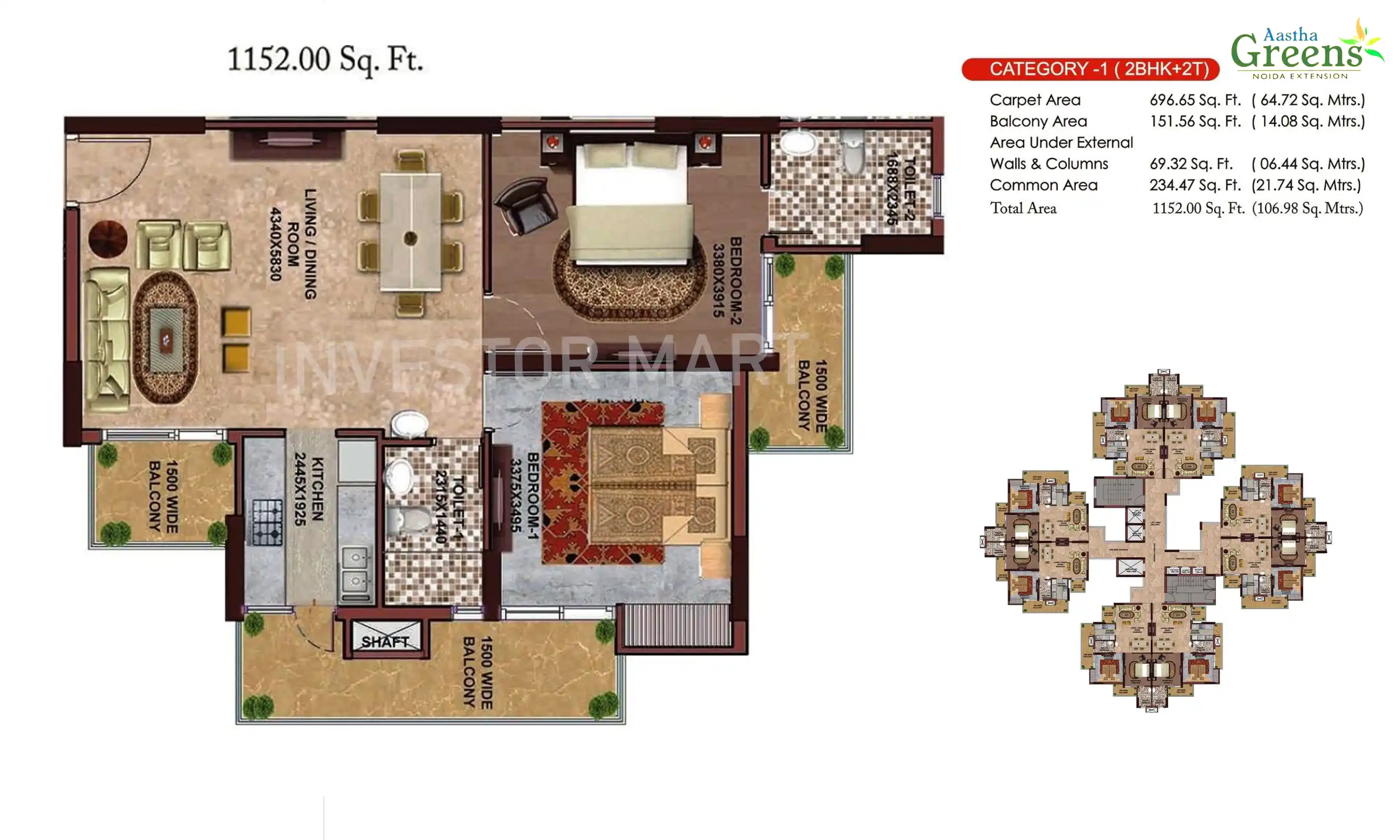 1152 Sqft