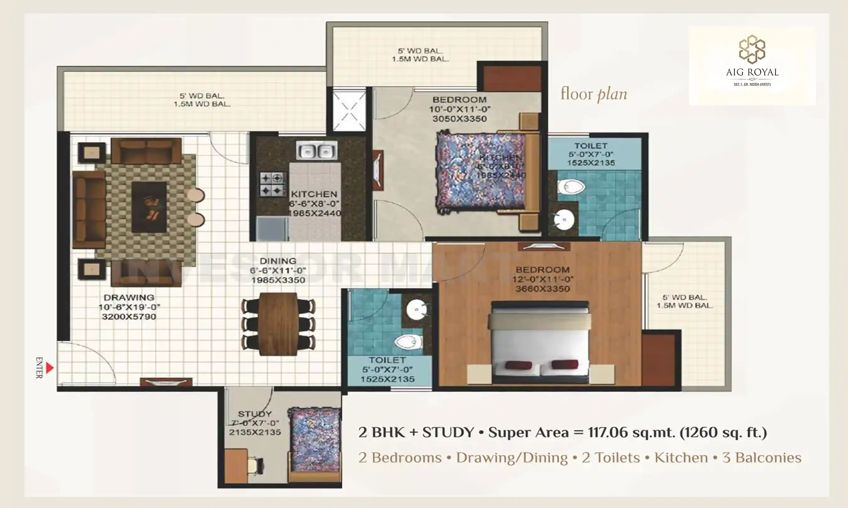 1260 Sqft