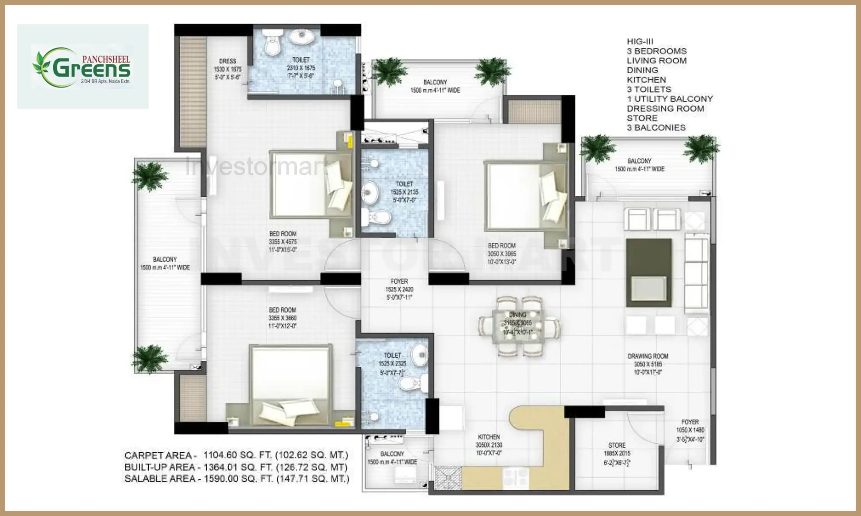 1590 Sqft