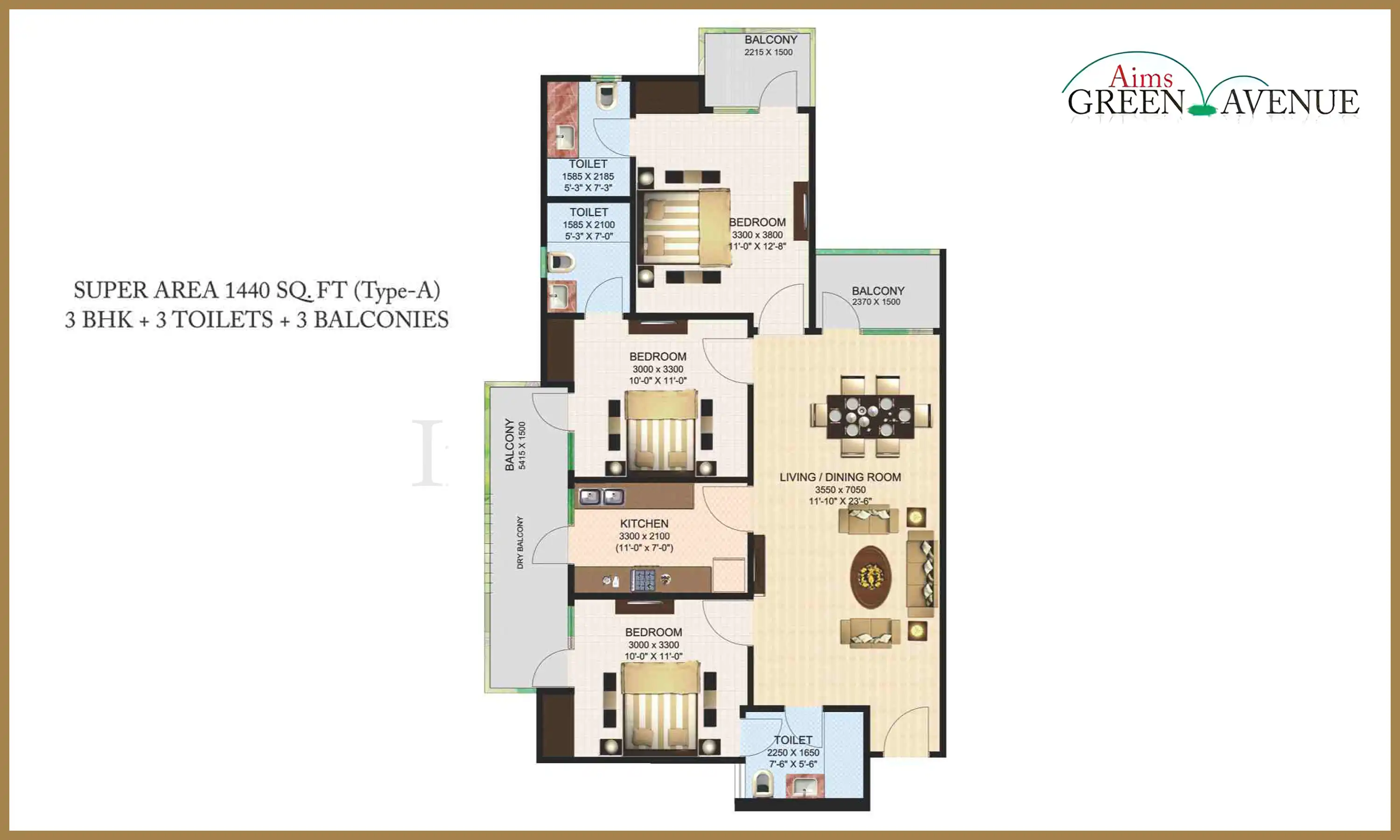 1440 Sqft
