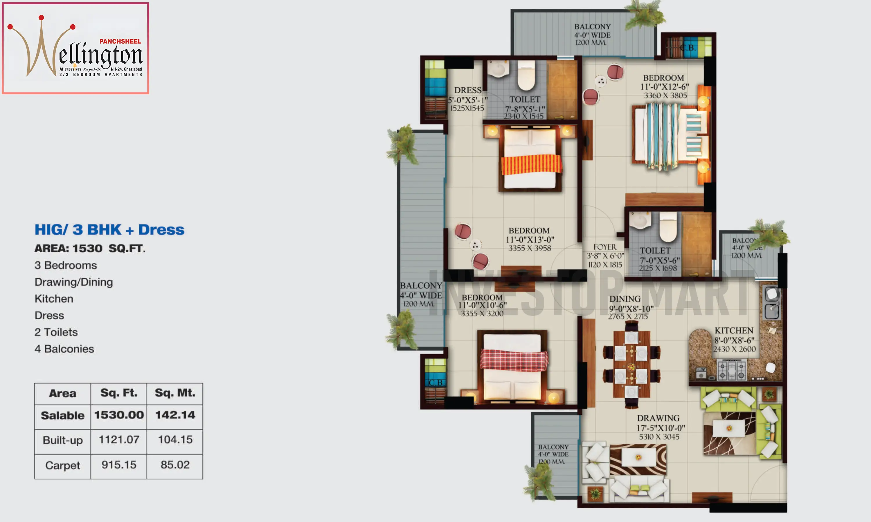 1530 Sqft