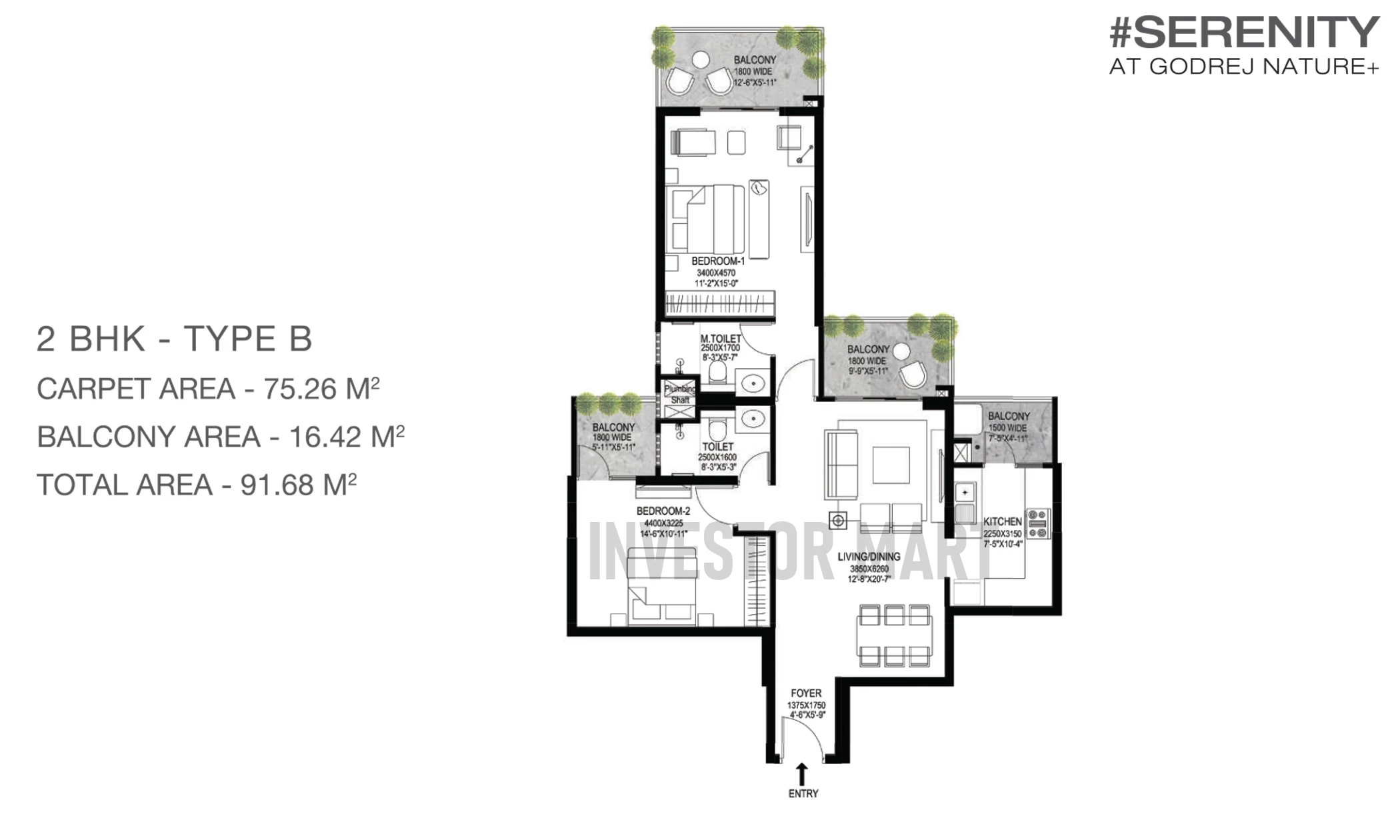 968 Sqft