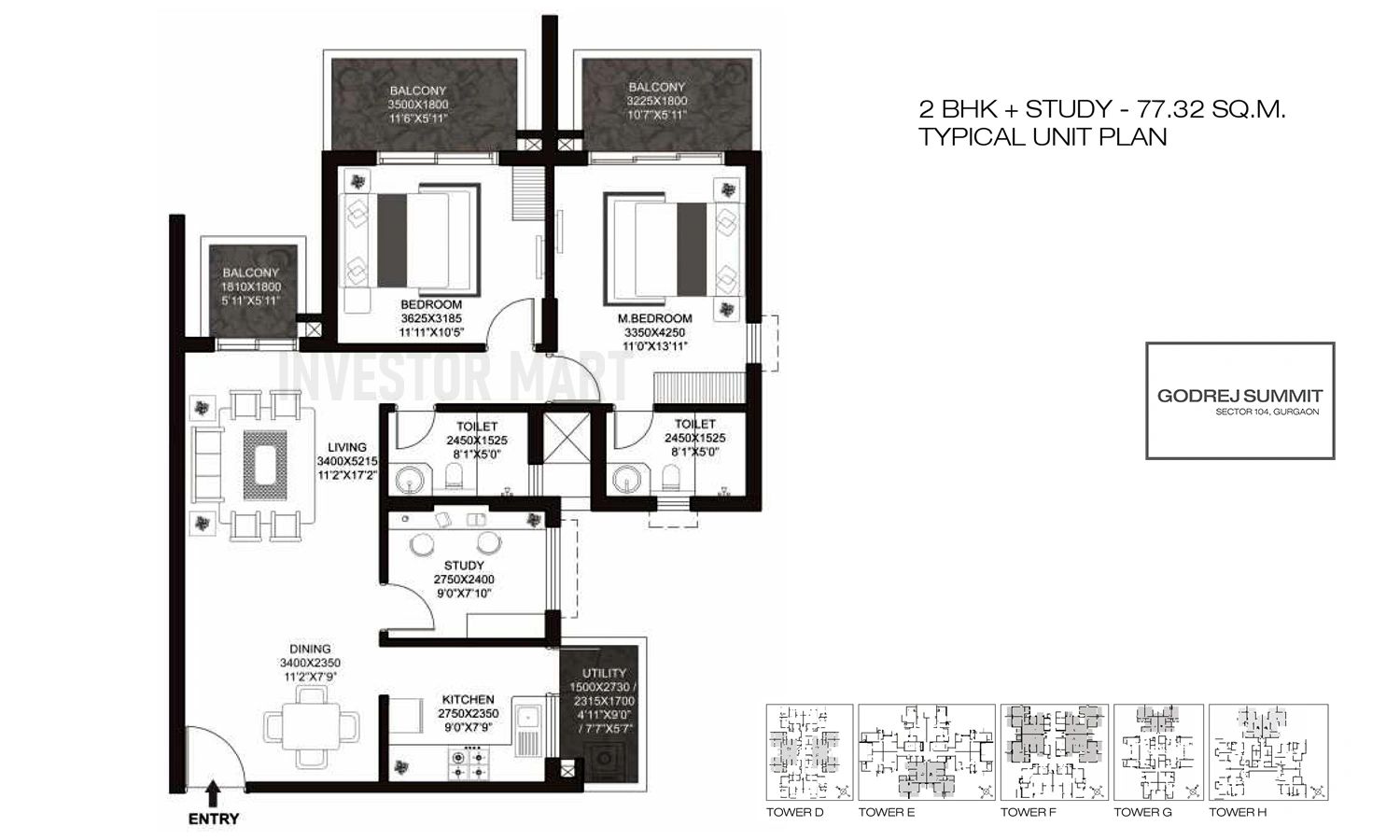 832 Sqft