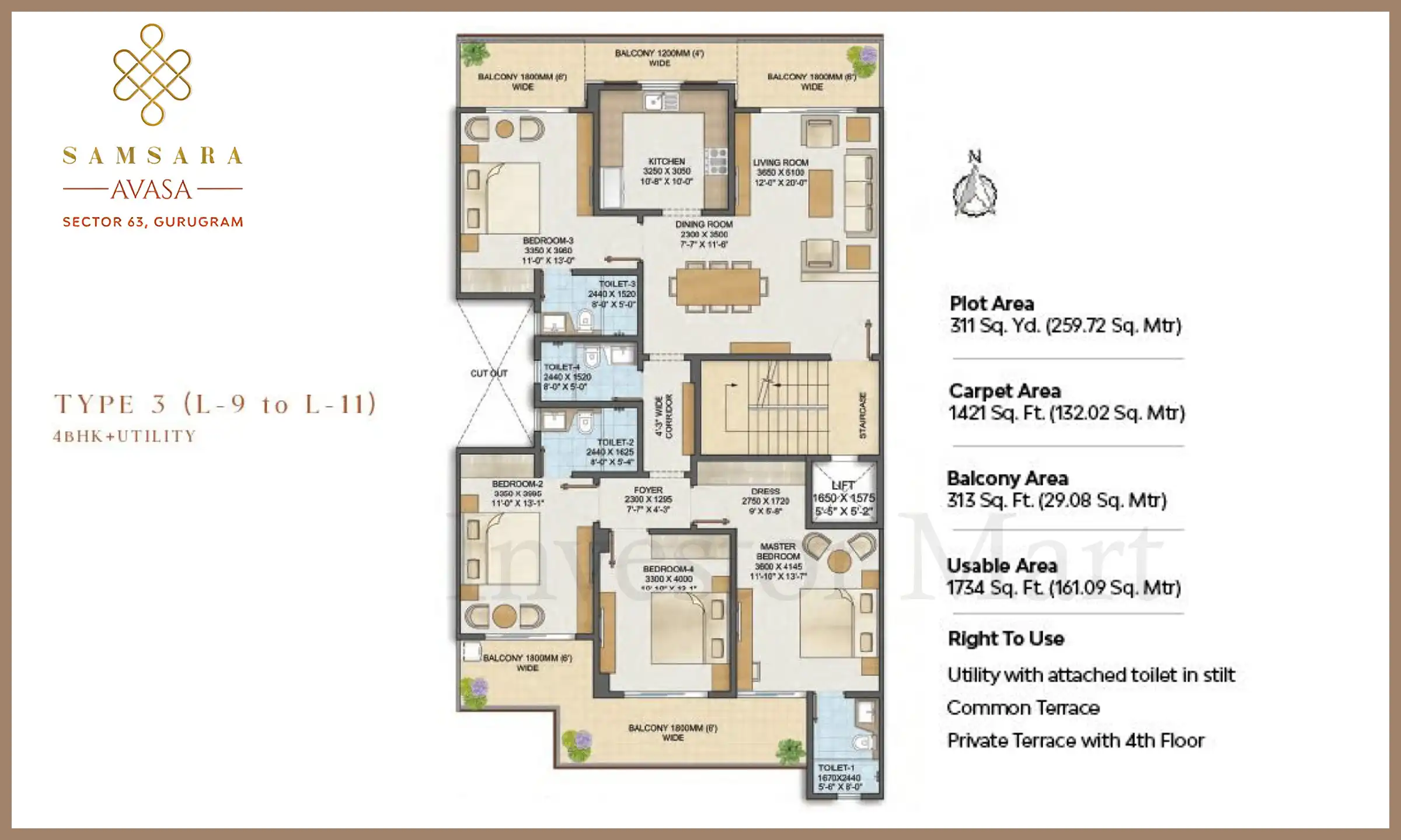 1734 Sqft