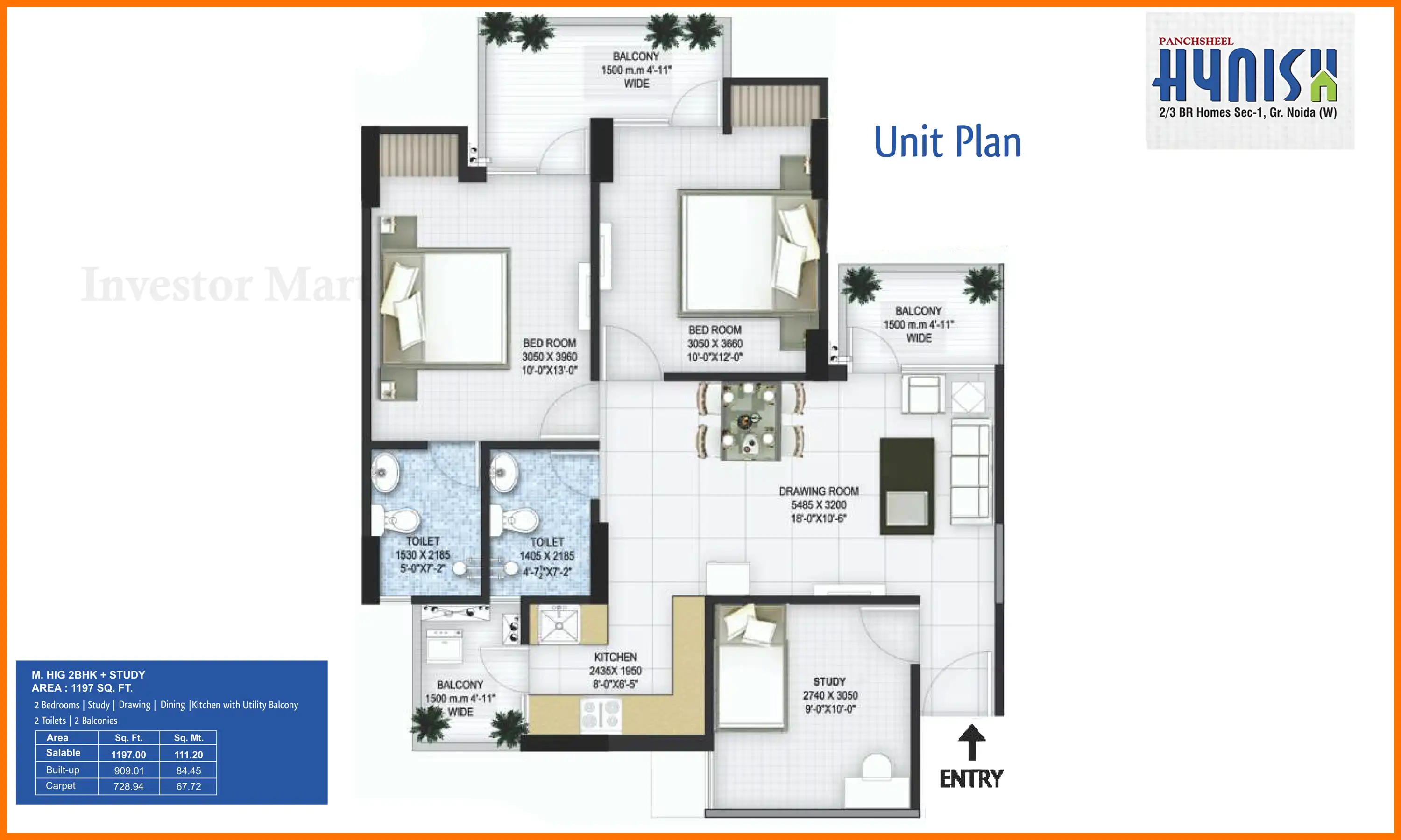 1197 Sqft