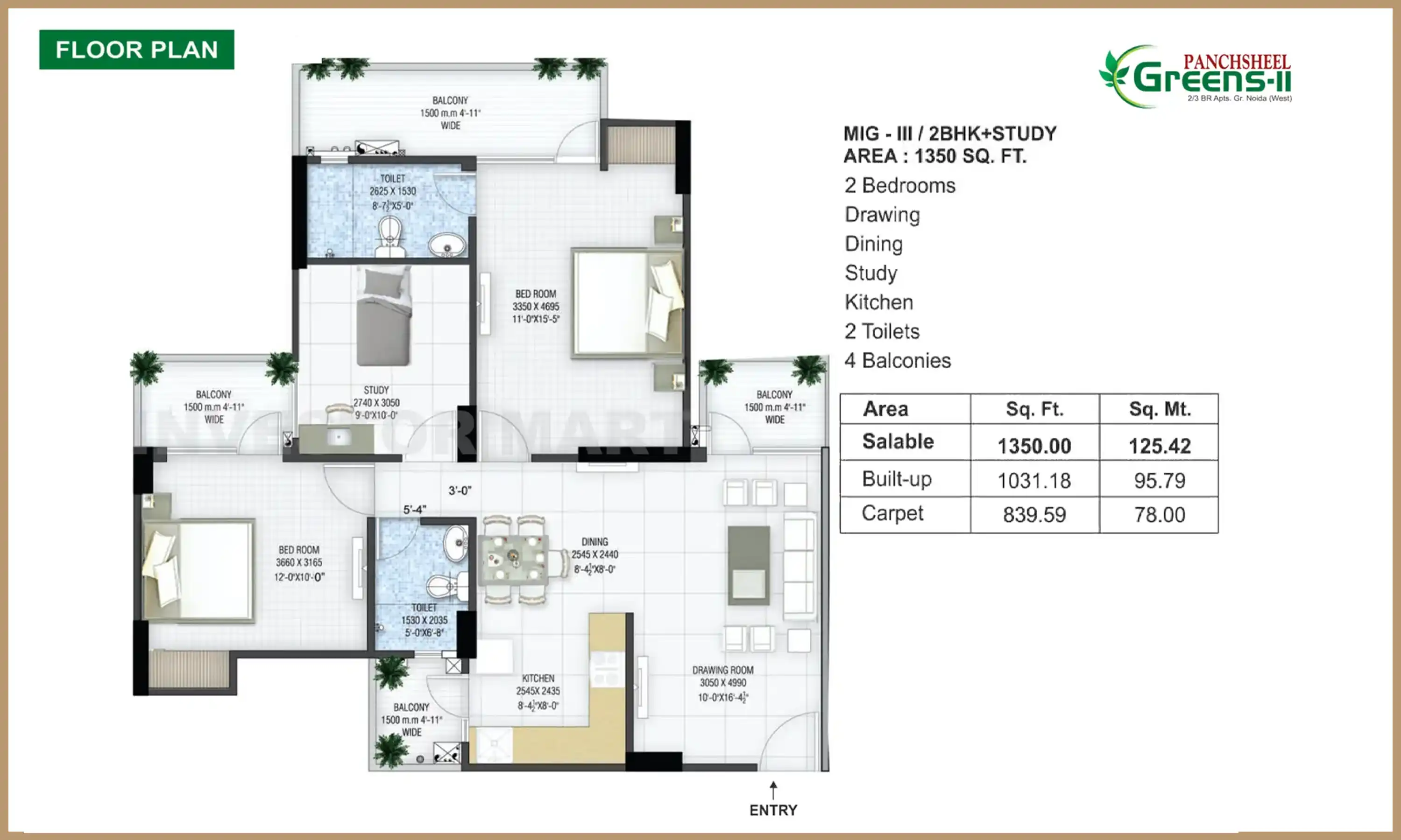 1350 Sqft