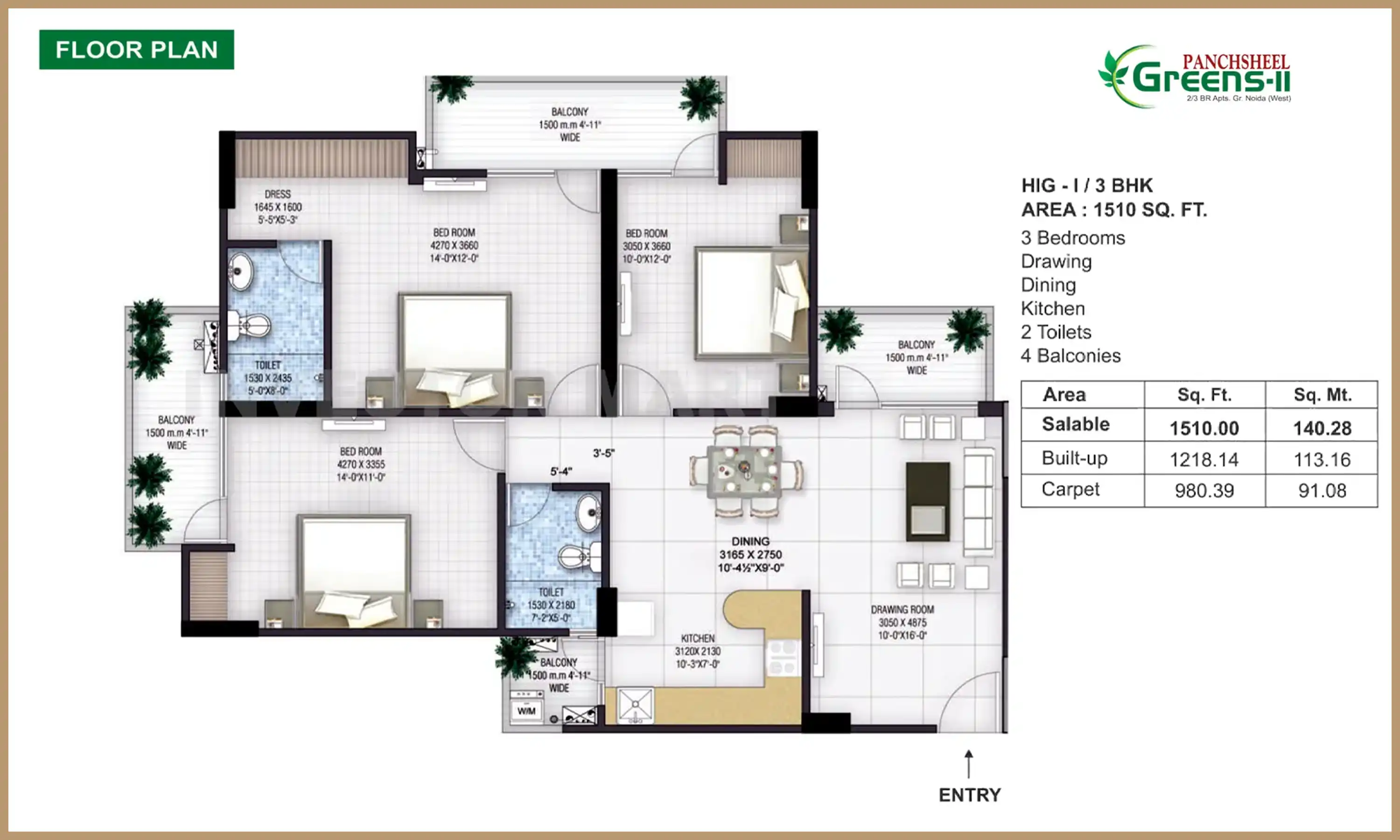 1510 Sqft