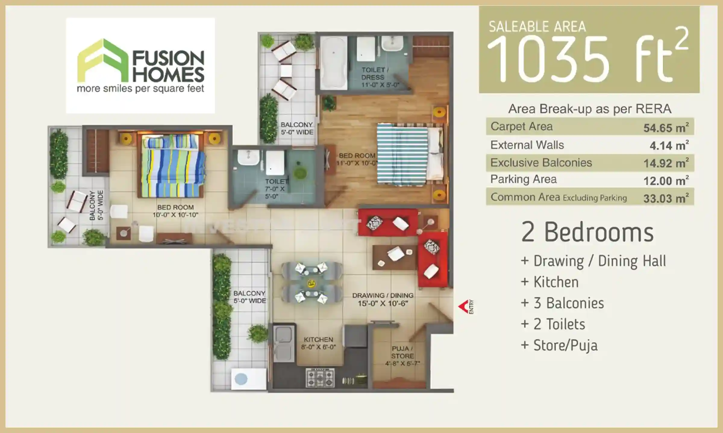 1035 Sqft