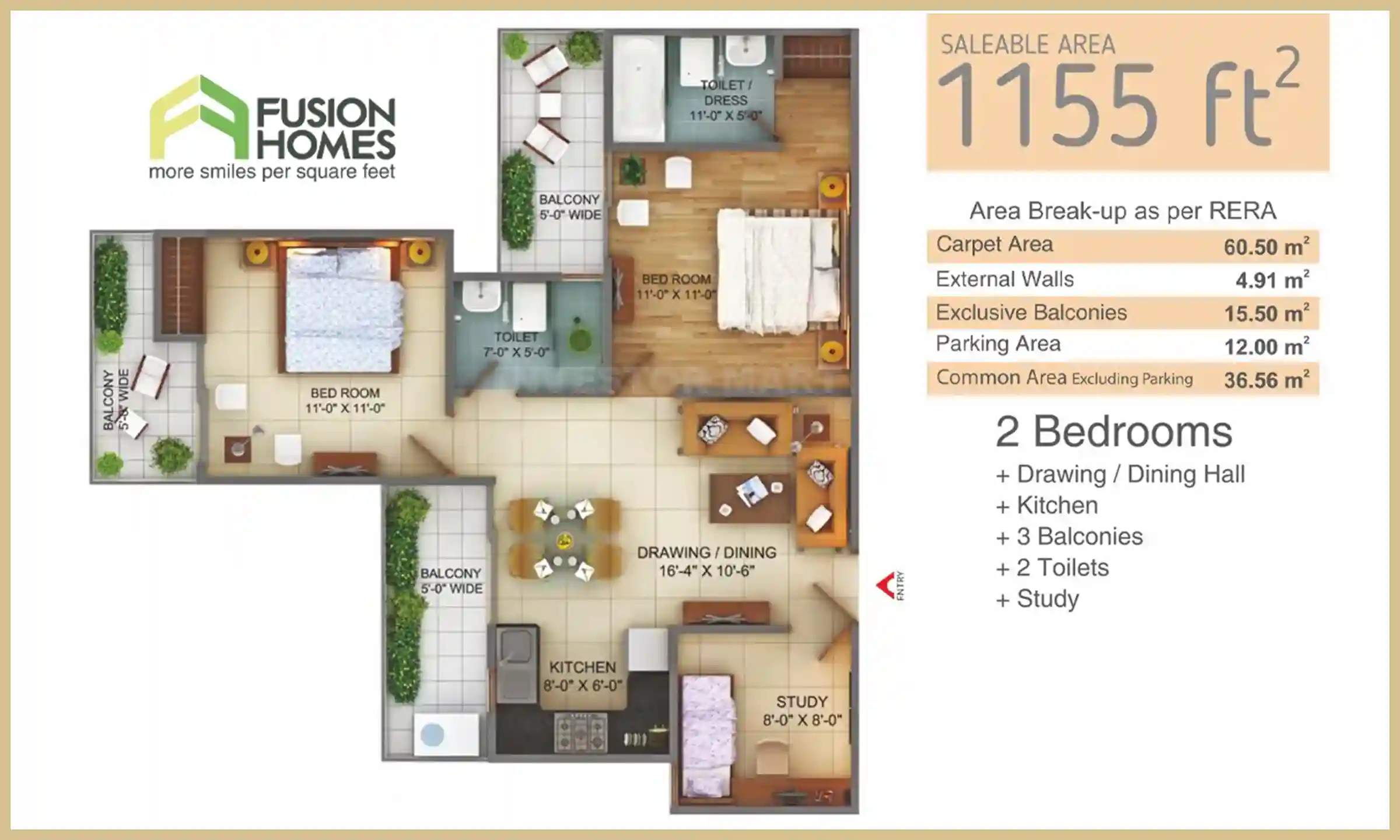 1155 Sqft