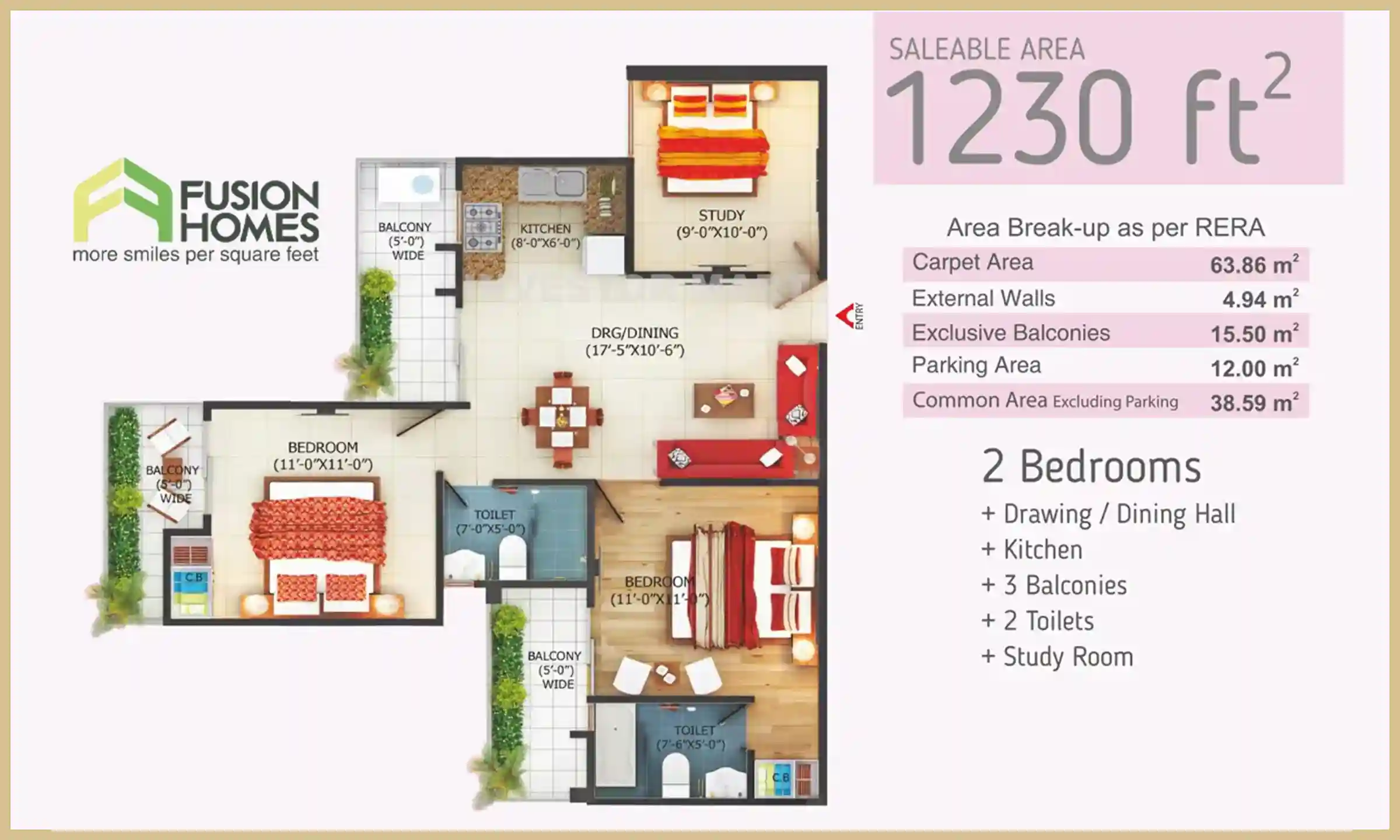 1230 Sqft
