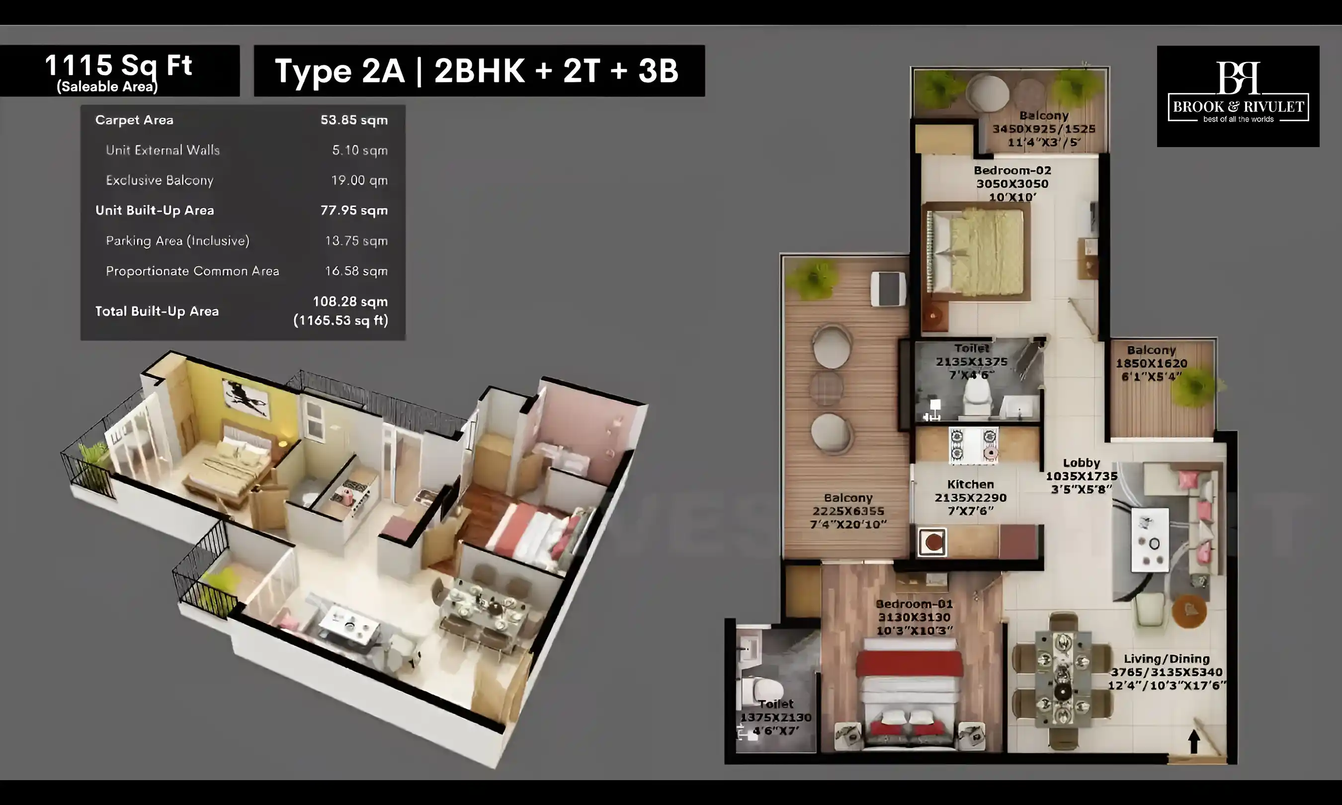 1115 Sqft