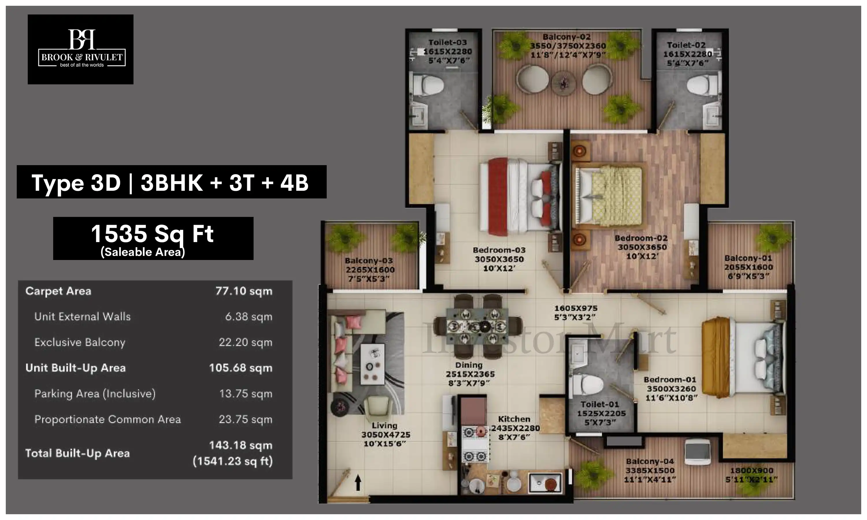 1535 Sqft