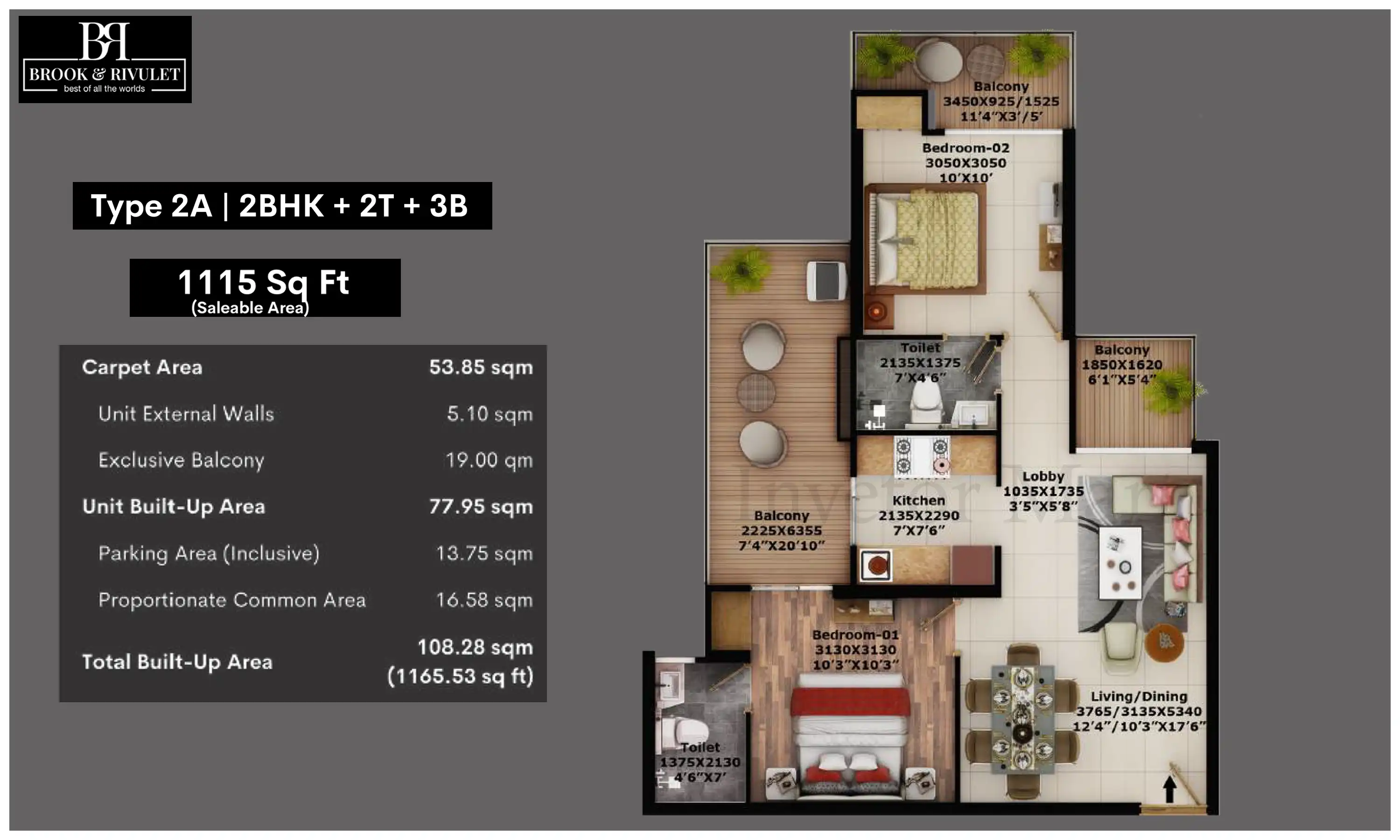 1115 Sqft