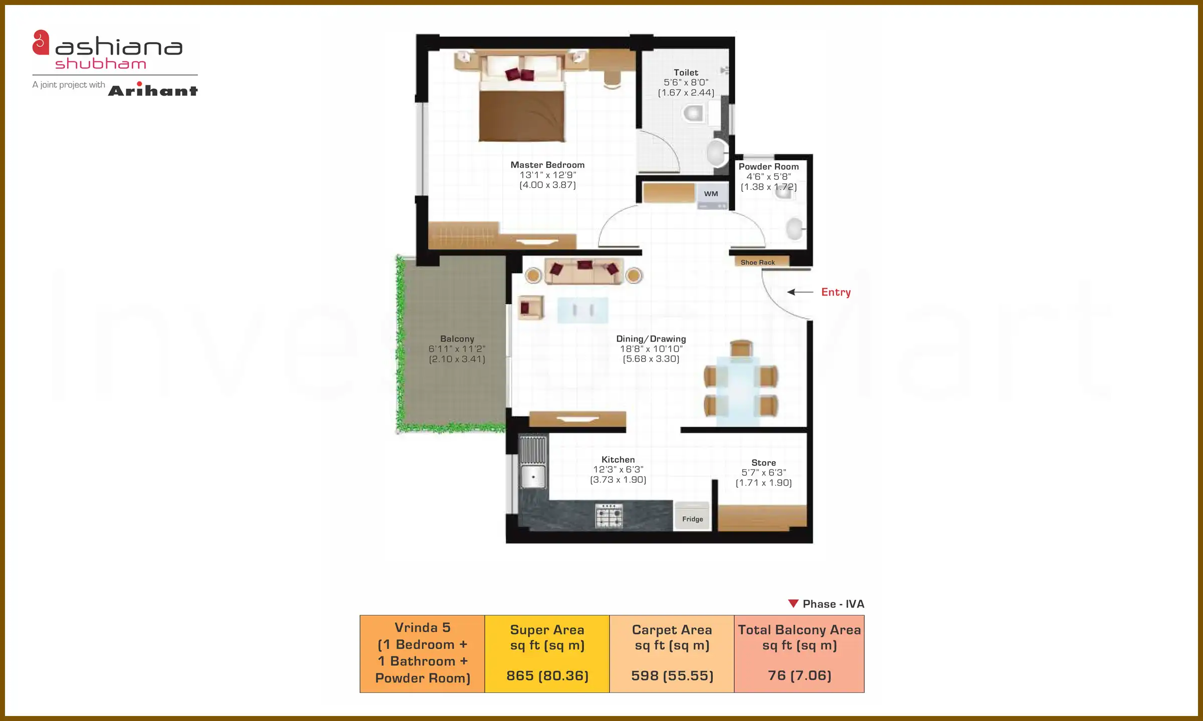 865 Sqft
