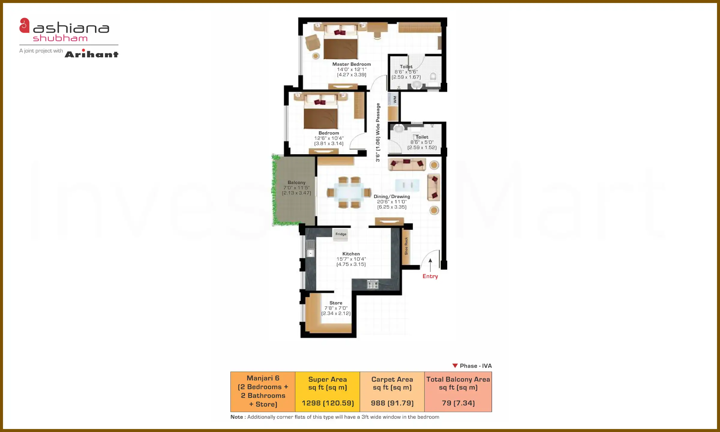 1298 Sqft