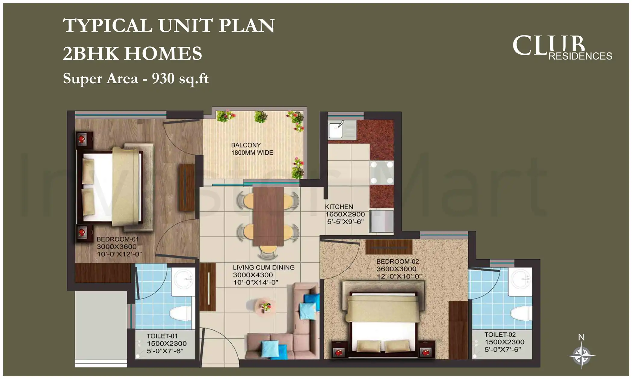 930 Sqft