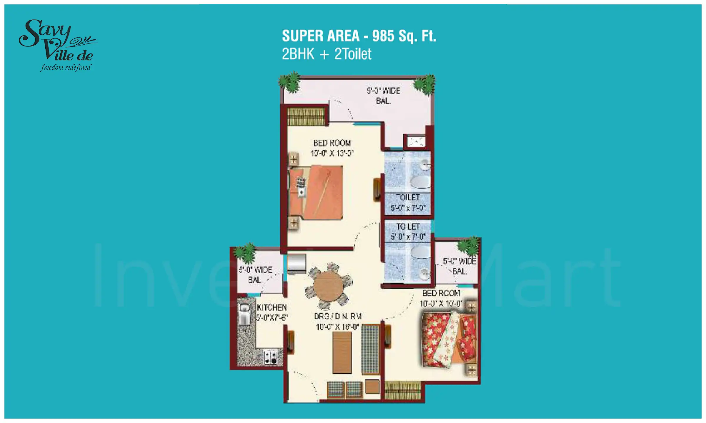 985 Sqft